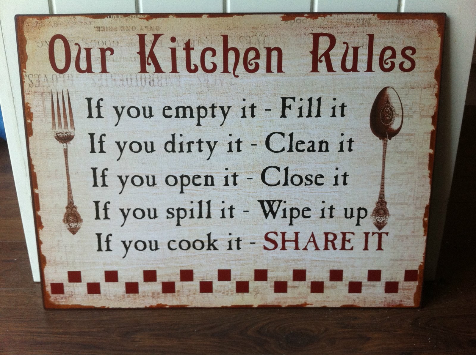 Heaven Sends Our Kitchen Rules Metal Hanging Sign