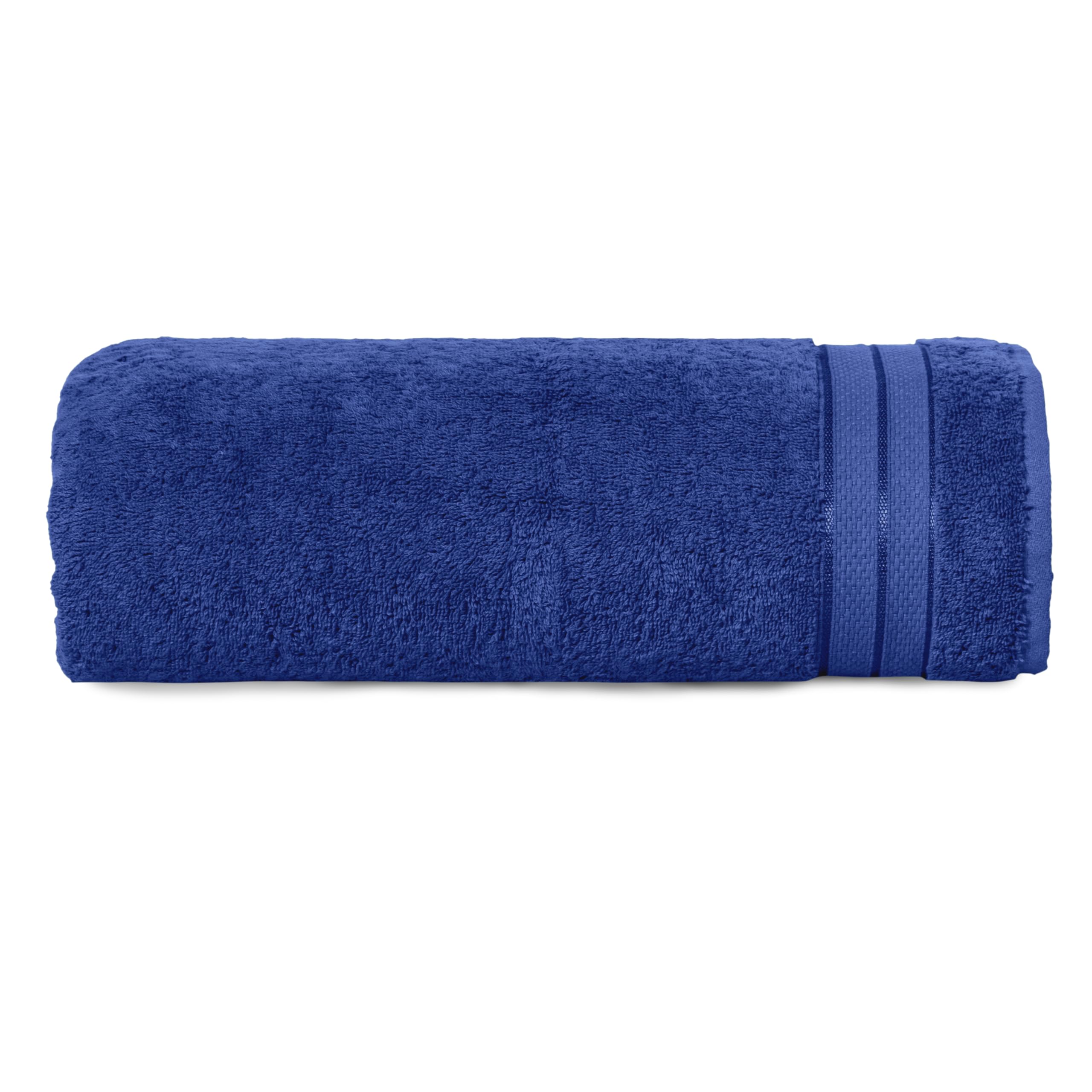 Elegant Comfort Three Line Popcorn Towel Set for Bathroom 35 x 70 inches, Premium Hotel Quality 1-Pack Jumbo Towels, 100% Turkish Cotton, Soft and Durable, Quick Dry and Highly Absorbent, Cobalt Blue