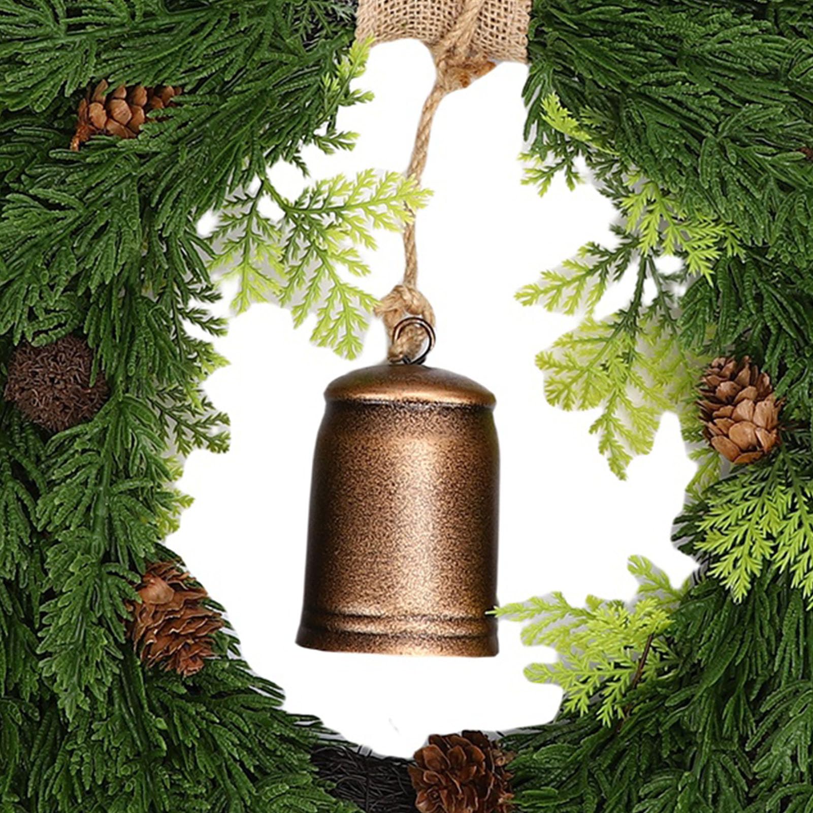 Buachois Herzförmiger Weihnachtskranz aus Kunstzeder mit Glocke