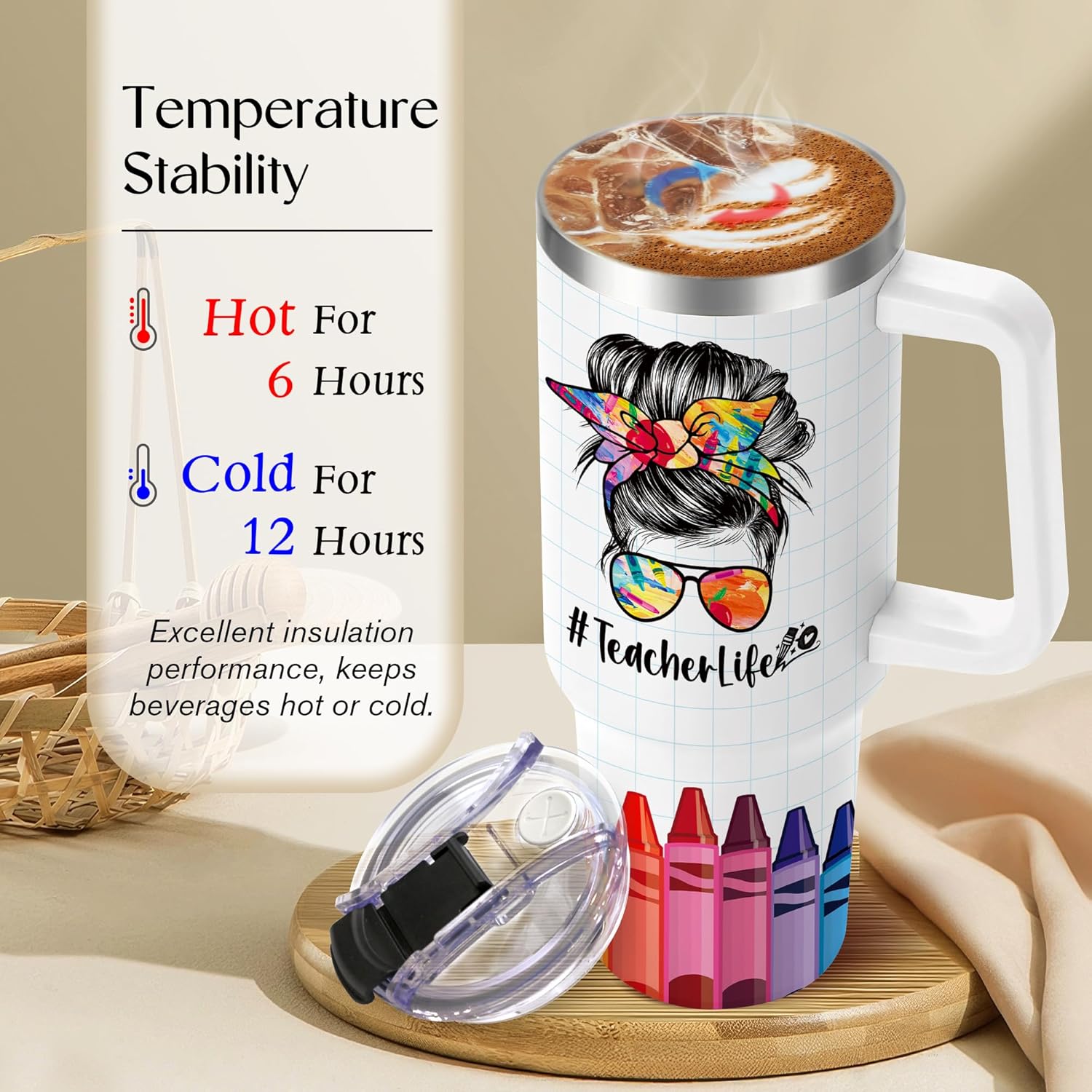 Teacher Appreciation Gifts for Women - Best Teachers Gifts from Student - Back To School & End of Year Thank You Teacher Gift - Christmas Retirement Graduation Birthday - 40 Oz Teacher's Tumbler - Image 6