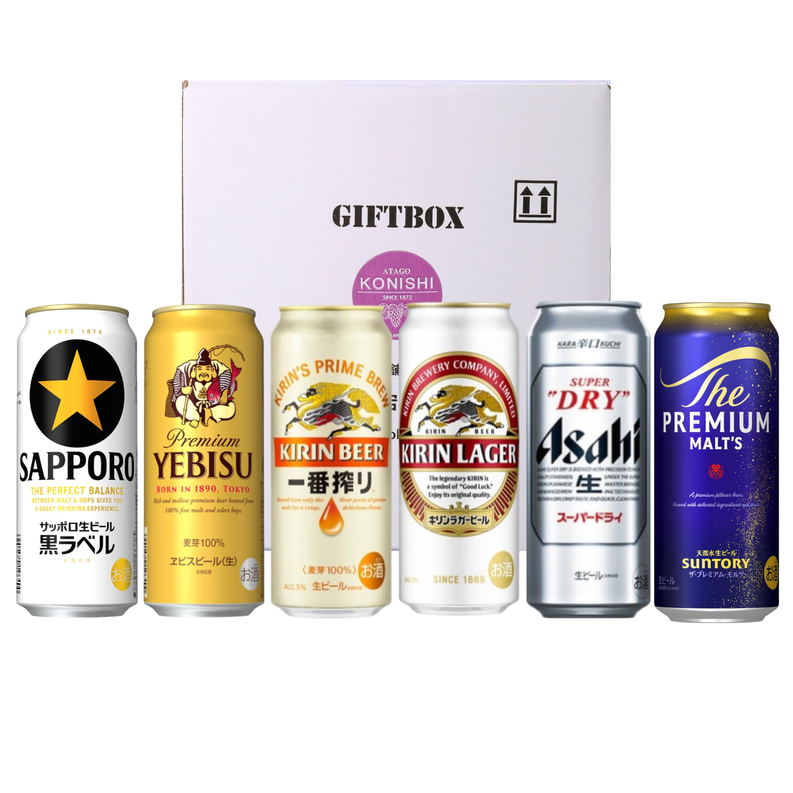 Amazon.co.jp: 国産ビール 500ml飲み比べ6缶セット【贈り物/ギフトに