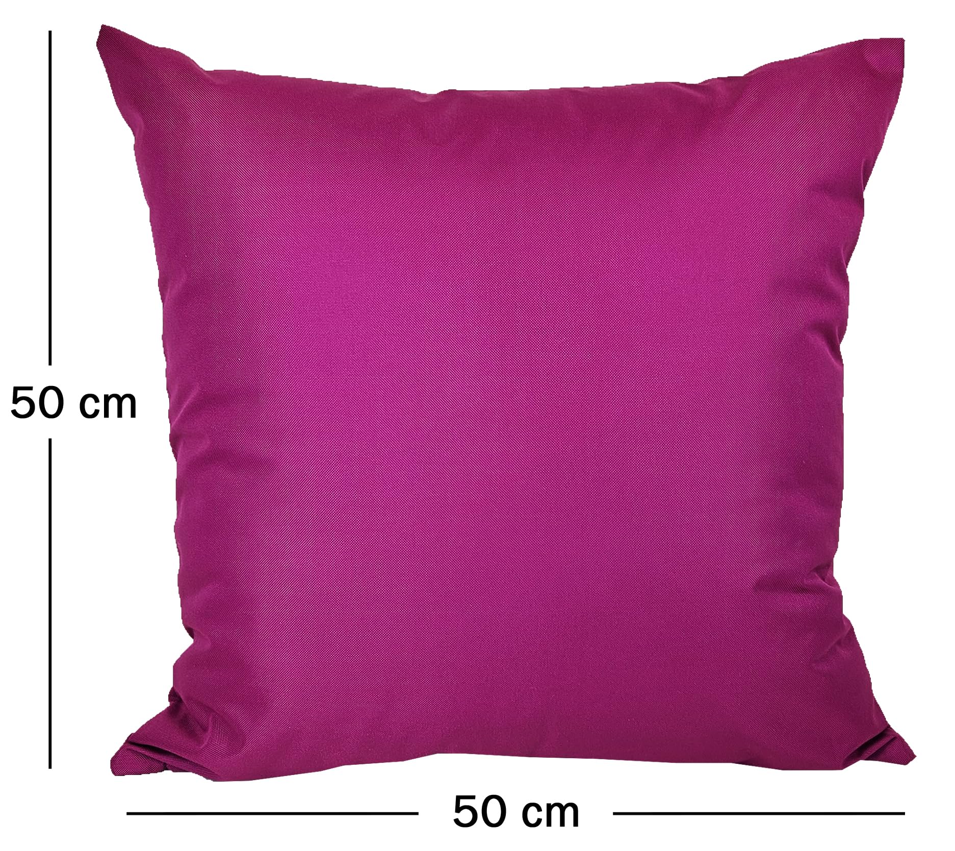 JACK 50x50cm Outdoor Lounge Kissen Dekokissen inkl. XXL-Füllung Wasserabweisend Sitzkissen Garten Stuhl Lotus Effekt, Farbe:Beere