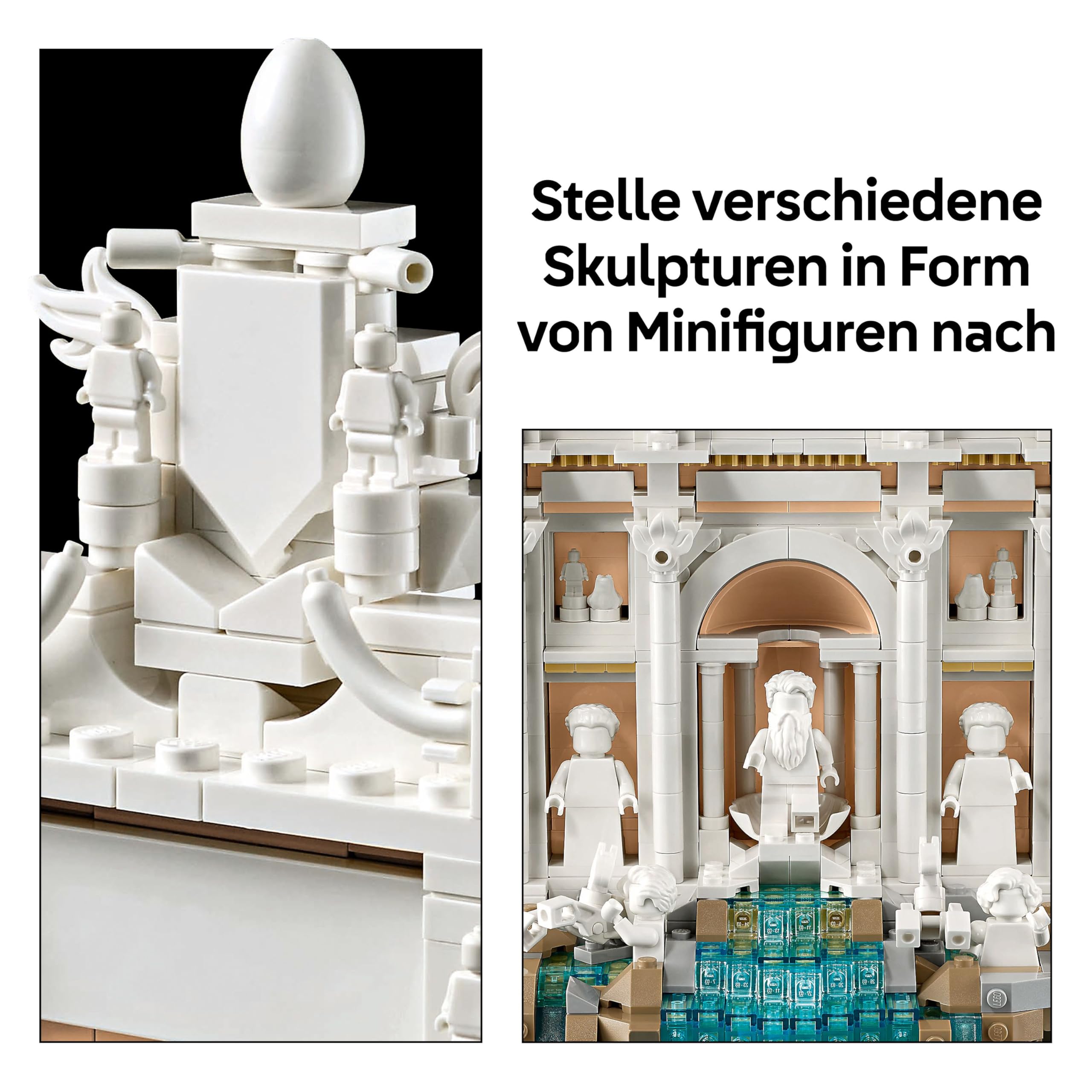 LEGO Architecture Trevi-Brunnen - Modell eines Wahrzeichens von Rom mit Minifiguren Skulpturen - Sammlerstück für das Büro und Wohnzimmer - Geschenk für Erwachsene und Architekturliebhaber 21062
