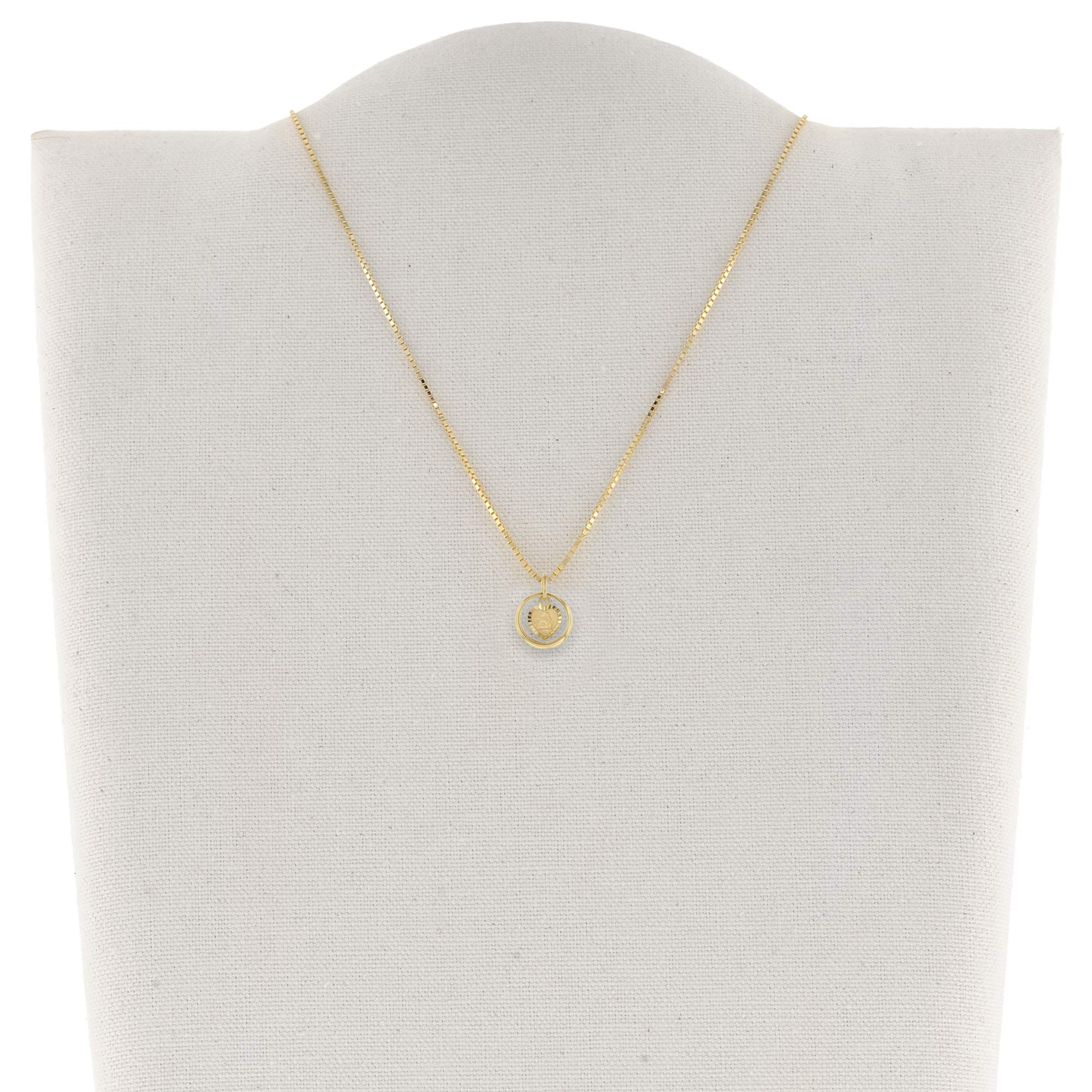 trendor Taufring mit Amorherz Gold 585 an goldplattierter Silberkette 75120