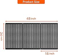 Vista 2 de TORACK 3 piezas de paneles de tablero de clavijas de metal para almacenamiento de herramientas de garaje, tablero de clavijas para banco de trabajo