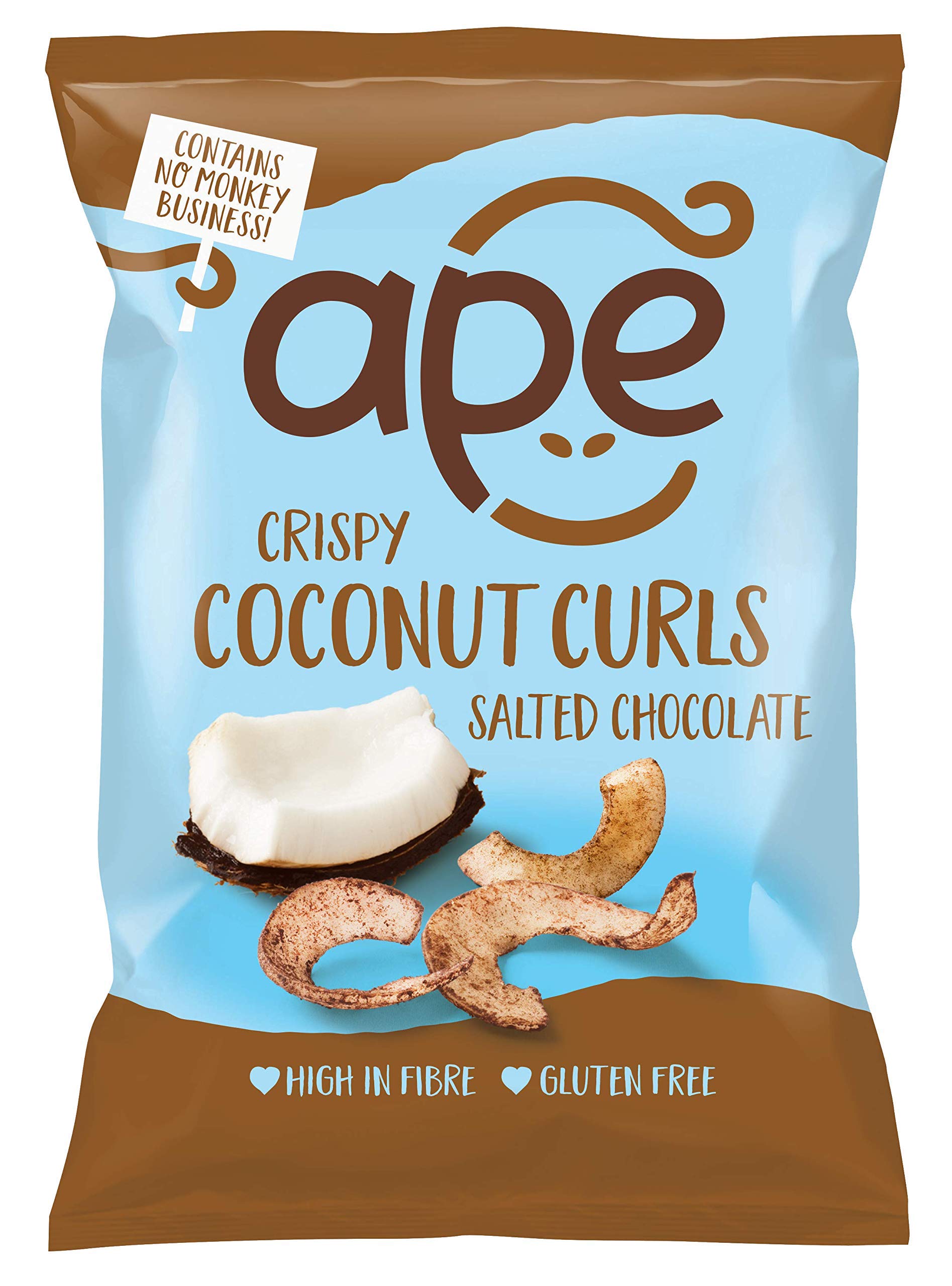Ape Snacks, Crispy Coconut Curls - Salted Chocolate (10 x 20g)