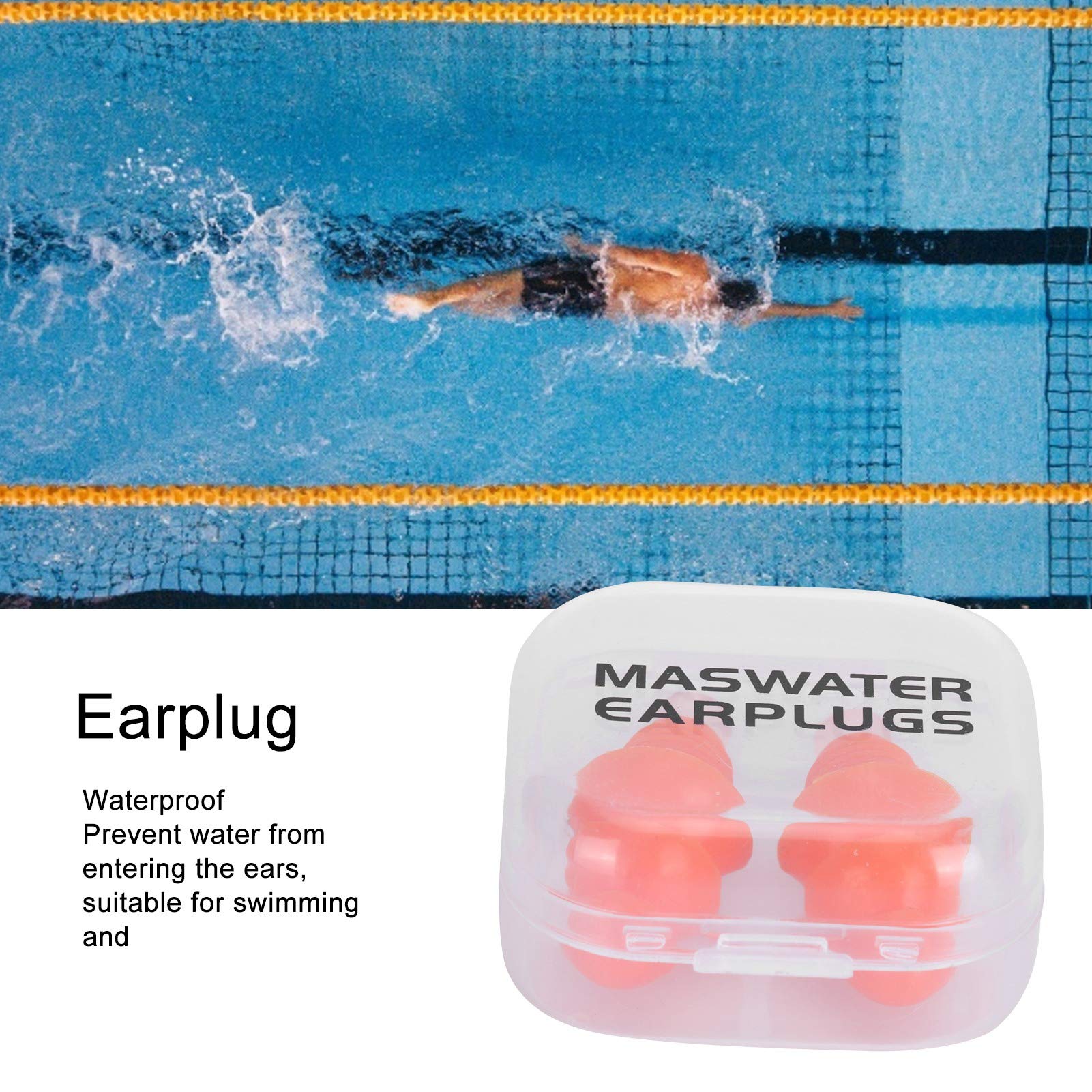 4 Pairs Ear Plugs for Sleeping Noise Cancelling, Earplugs for Swimming Silicone Ear Plugs for Sleeping Multi Color and Multi Purpose (Orange + PP Box)