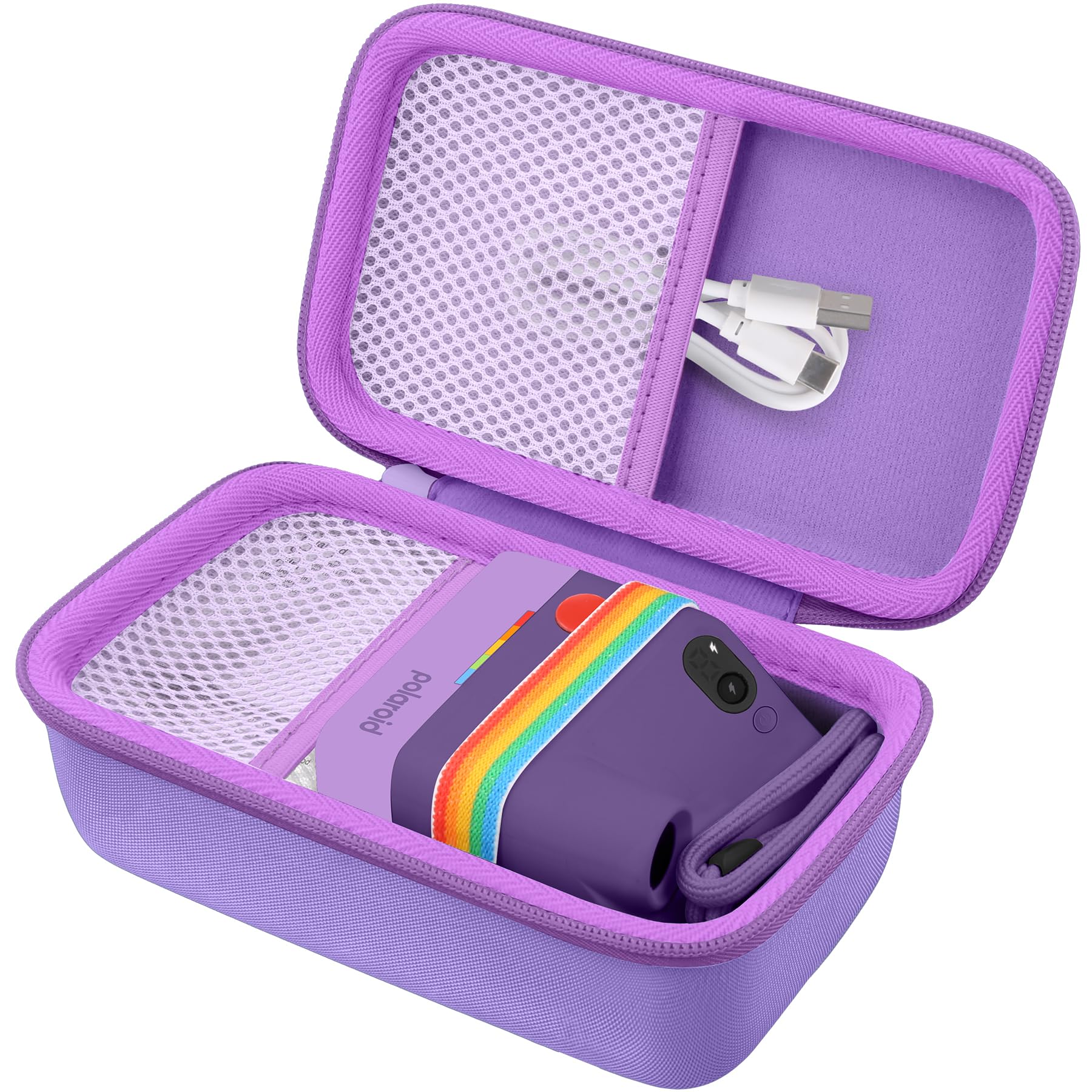 Khanka Etui do Polaroid Go Generation 3/Go Generation 2/Polaroid Go do aparatu błyskawicznego, twarda torba podróżna z uchwytem, tylko etui (fioletowe)