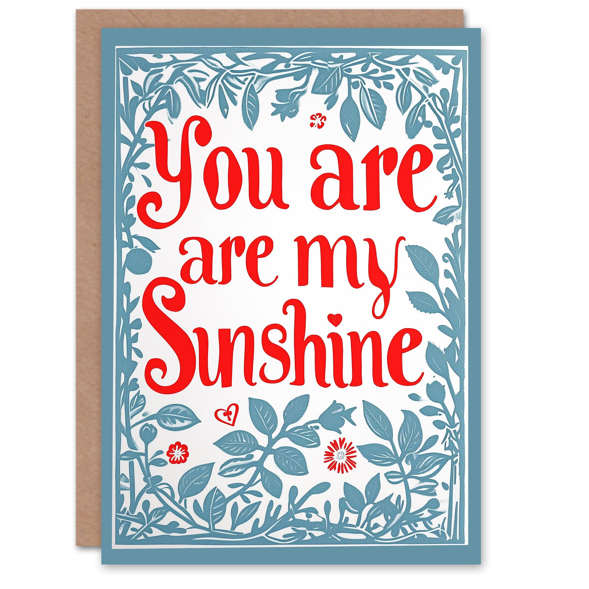 Artery8 Valentines Day Greeting Card You Are My Sunshine Botanical For Her Wife Partner