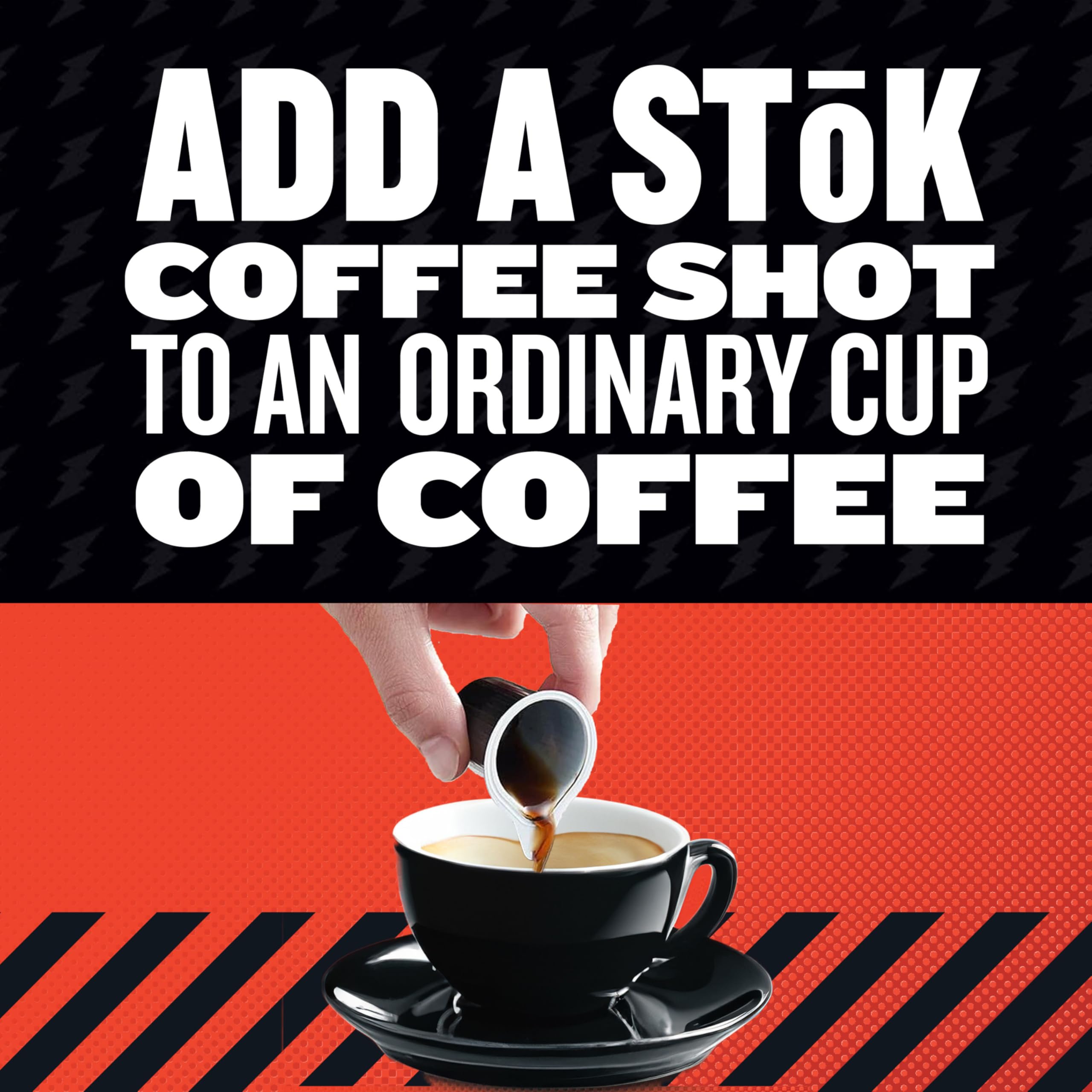 SToK Espresso Coffee Shots, Black, Unsweetened, Dark Roast Coffee, Ready to Drink, Use for Lattes, Americanos, 13 ML Pods, 264 Count