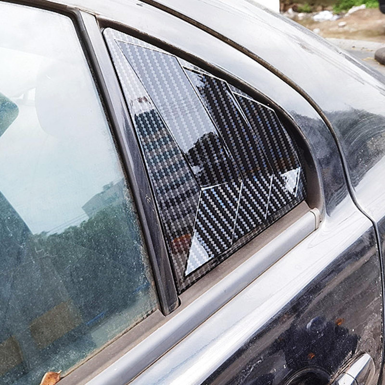 2 sztuki do Mitsubishi Lancer-Ex 2009-2016, tylne okiennice do samochodów, żaluzje boczne, osłony, wykończenia, akcesoria zewnętrzne ABS, B Carbon Fiber Look
