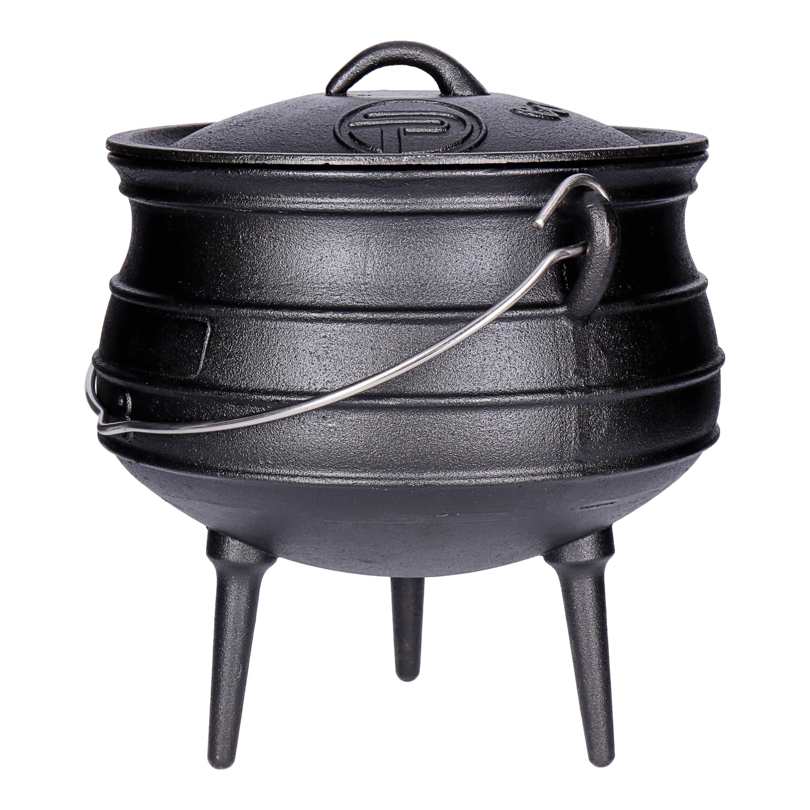 TP BBQ Potjie - Bollitore per fuoco sudafricano in ghisa, forno olandese con coperchio e piedini, pentola per stufare, cucinare, accessorio da campeggio per cooking all'aperto, ca. 8 litri (Pot 3)