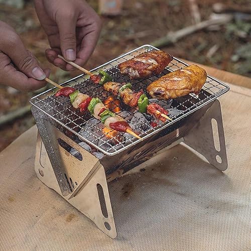 Mini horno de barbacoa de acero inoxidable herramienta portátil plegable barbacoa parrilla estufa herramientas de barbacoa para viajes al aire libre