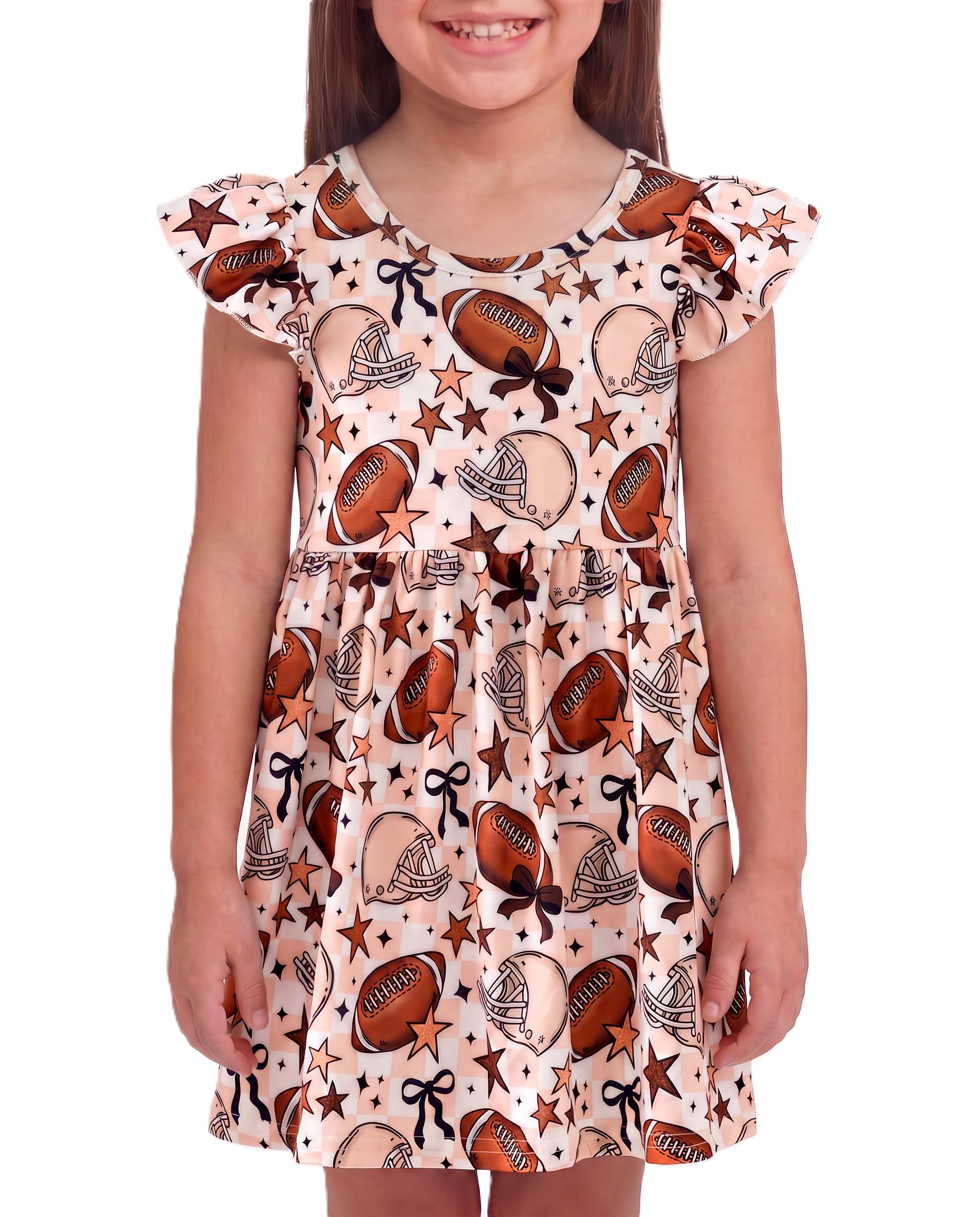 Unique Baby Girls' Short Sleeve Everyday Printed Dresses for Kid and Toddler, Sizes 2T-12Y