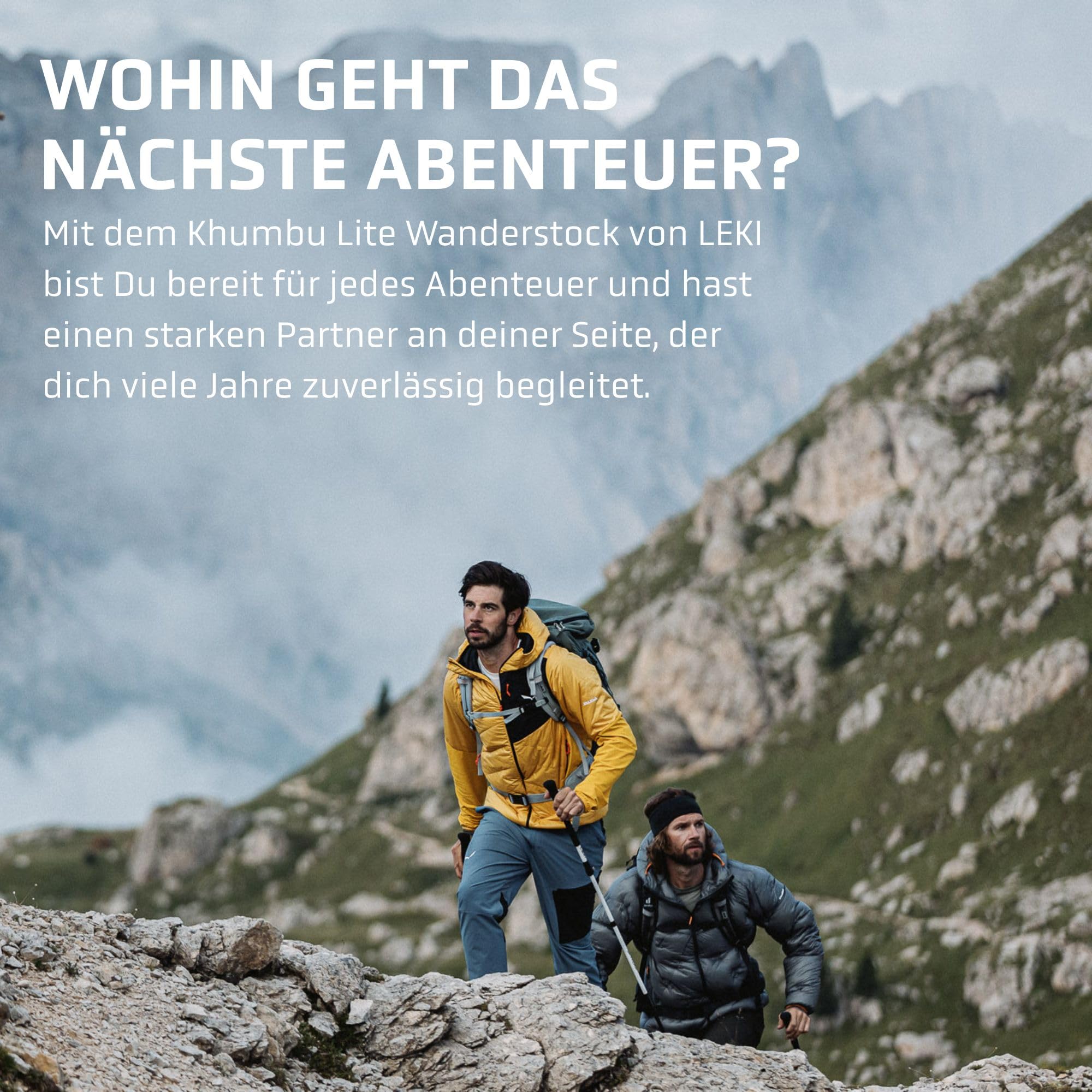 LEKI Khumbu Lite Trekking Poles - Aluminum Collapsible Lightweight Walking Poles for Hiking
