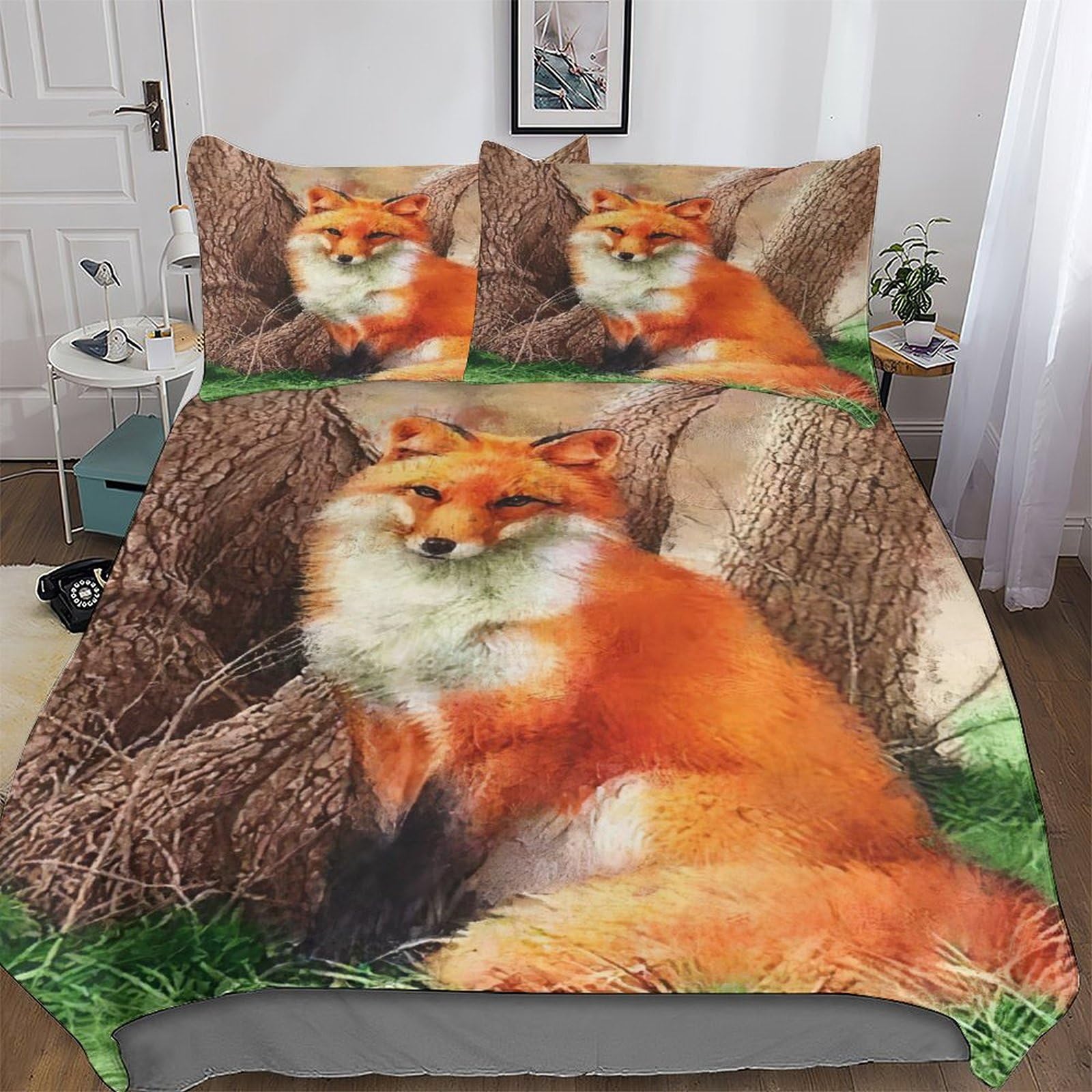 Parure de lit renard 220x240 cm idéale pour une chambre cocooning