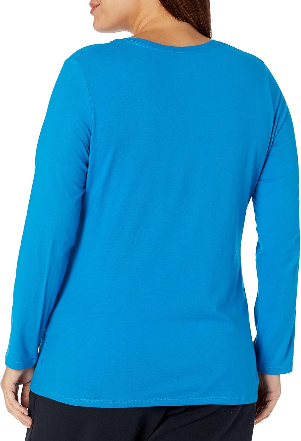 Just My Size Long-Sleeve V-Neck 100% Cotton Women's Tee-OJ043 - Picture 5 of 6
