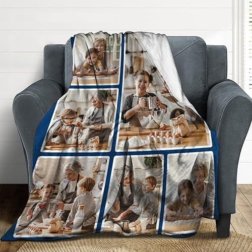 Vista 6 de Manta personalizada con texto en imagen, manta personalizada con mi propia foto, para cumpleaños, Navidad, manta personalizada para mamá, papá