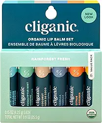 Cliganic Lip Balm Protetor Labial Organic 100% Natural - Kit com 6 Unidades