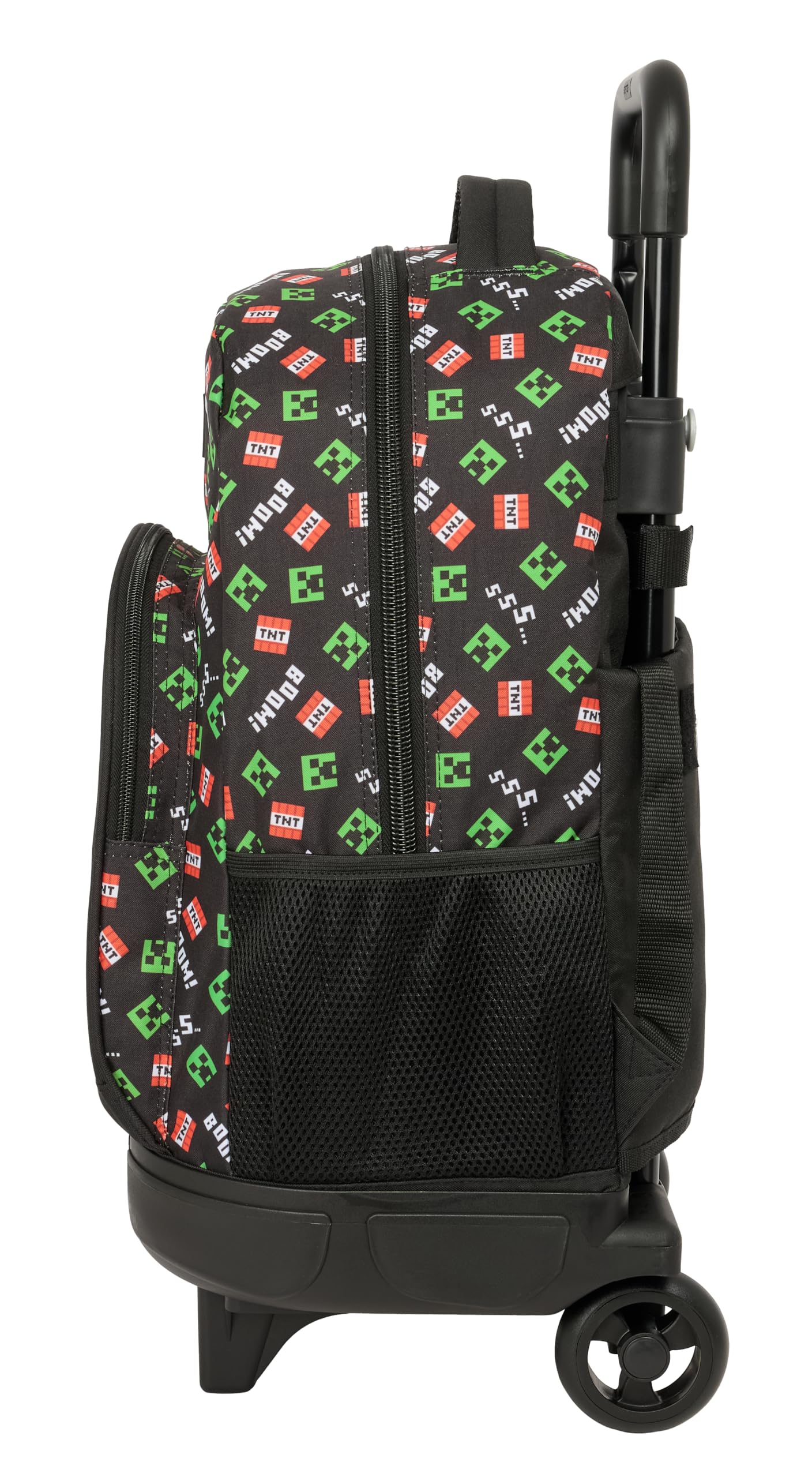 Minecraft - Mochila Grande con Ruedas, Compacta, Extraíble, Ideal para Niños de Diferentes Edades, Cómoda y Versátil, Calidad y Resistencia, 33x22x45 cm