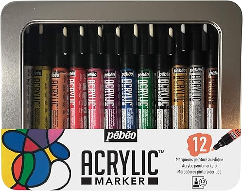 PEBEO Marcadores acrílicos, surtidos, 12X1.2MM