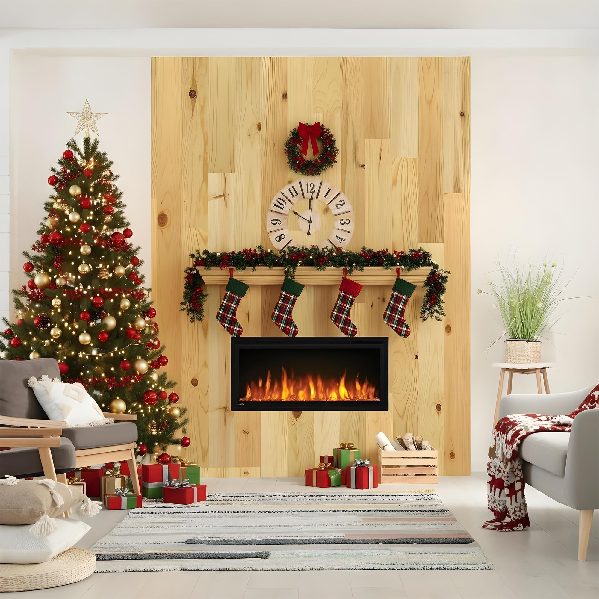 TIMBERCHiC 100% Wood Wall Planks - Made in USA - Peel-and-Stick Wall Panels for Interior Decor - Premium Smooth Finish - DIY Adhesive Wall Panels, Baxter Blonde (4" x 10 Sq Ft)