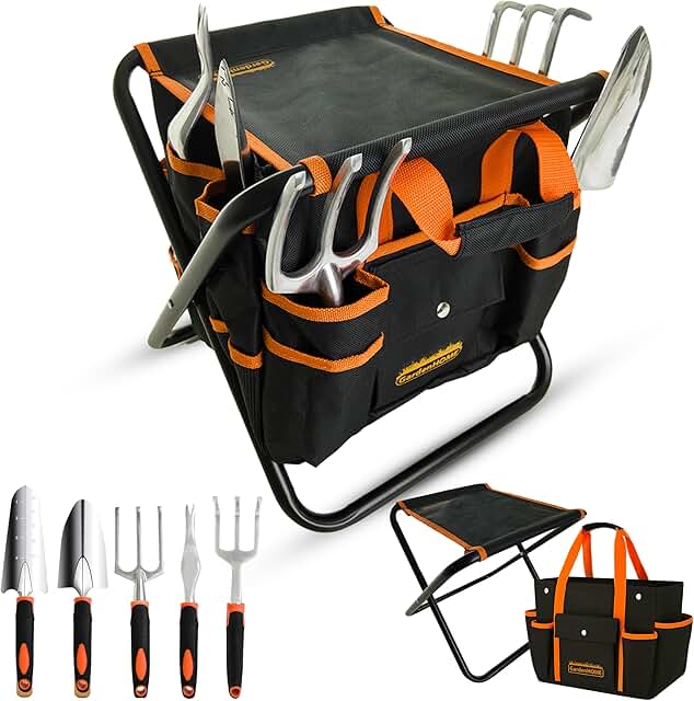GardenHOME 7-Piece Gardening Tool Set – Stainless Steel Tools with Heavy...