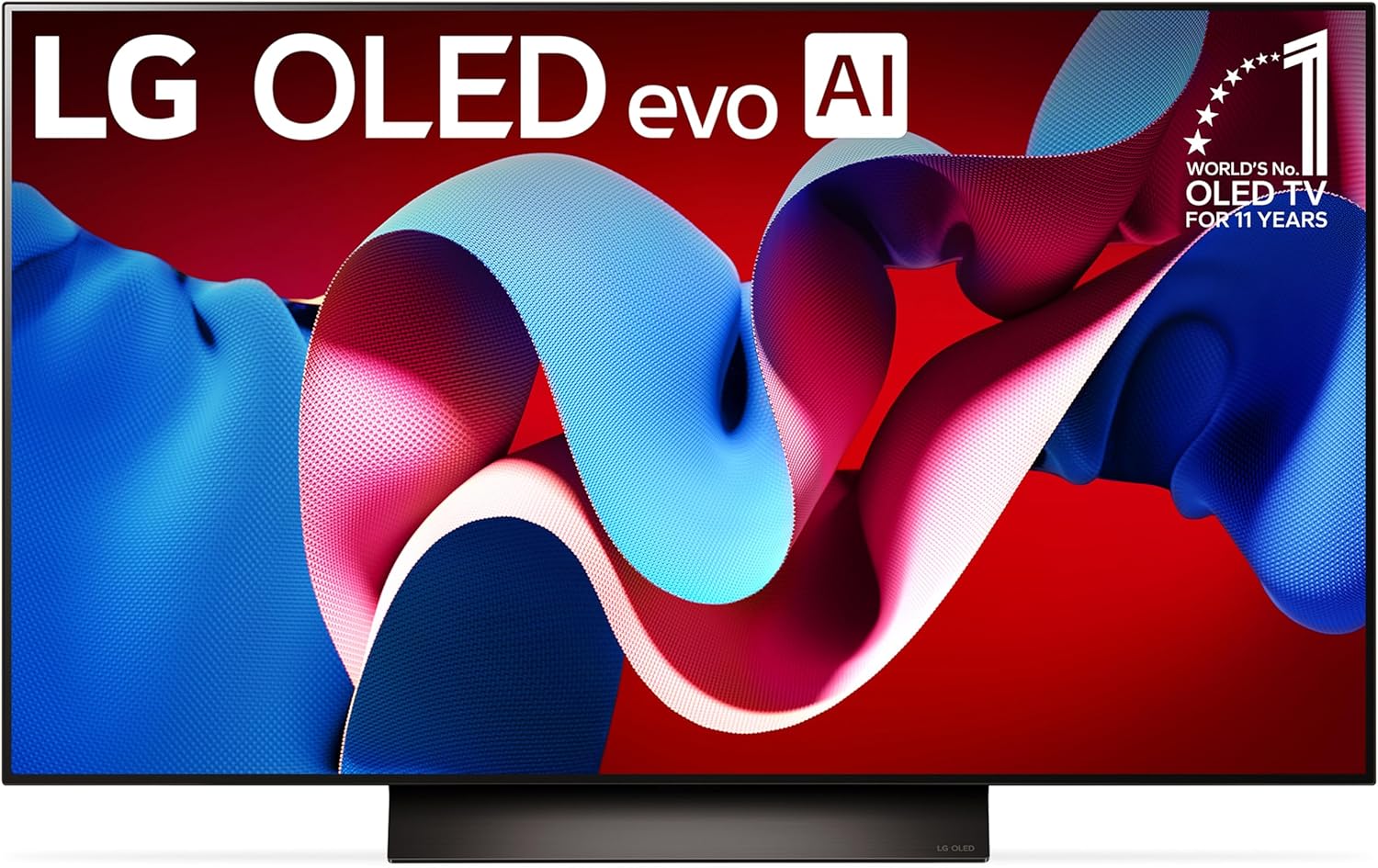 LG 48-Inch Class OLED evo C4 Series Smart TV 4K Processor Flat Screen with Magic Remote AI-Powered with Alexa Built-in (OLED48C4PUA
