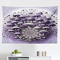 Vista 264 de Ambesonne Tapiz de naturaleza, silueta de oso salvaje en el bosque de la selva en la noche oscura, ilustración para colgar en la pared para Verde