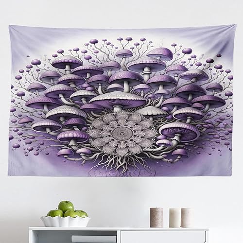 Miniatura 264 de Ambesonne Tapiz de naturaleza, silueta de oso salvaje en el bosque de la selva en la noche oscura, ilustración para colgar en la pared para Verde