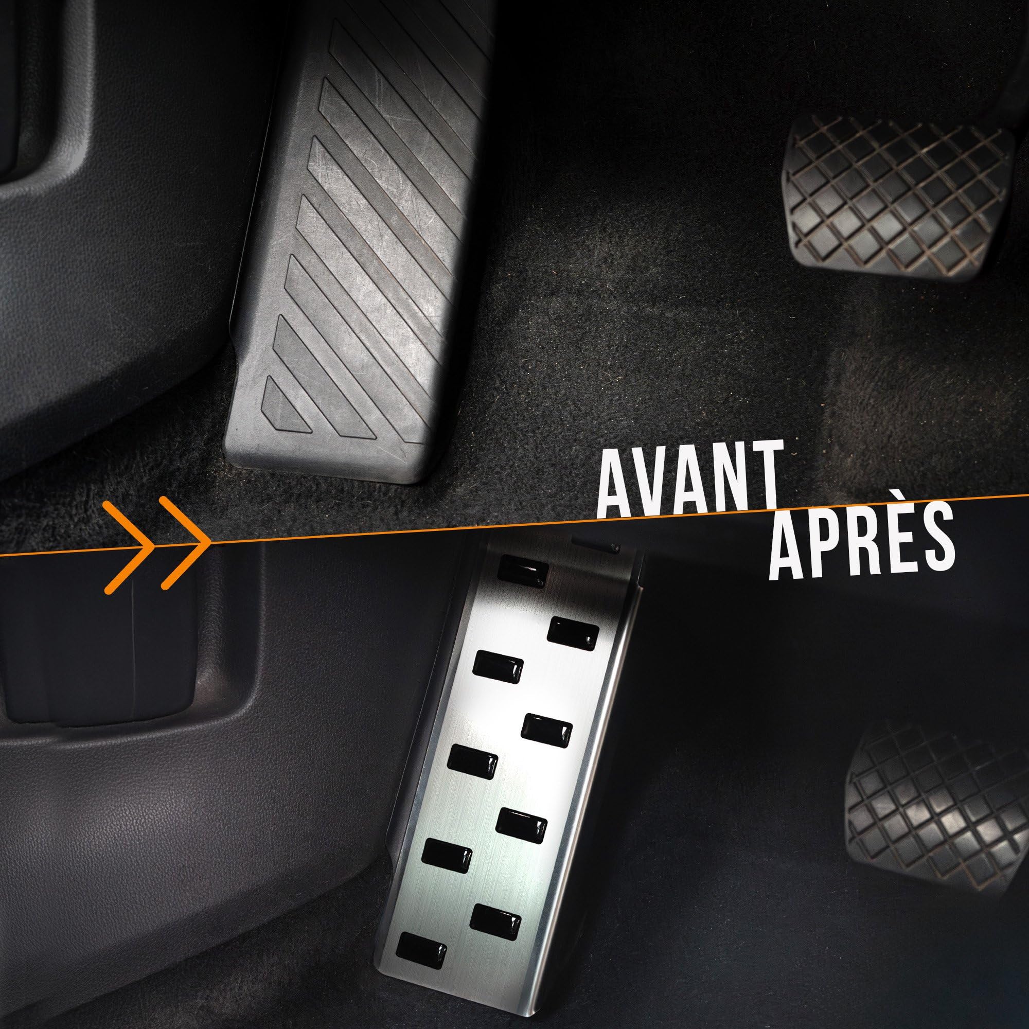 CHROMEMASTER Repose-pied Conducteur en Acier Inoxydable – Plaque Antidérapante, Sans Perçage, Compatible avec Ford Tourneo Connect 2013-2022 ; Accessoire auto : Plaque Talon de Protection & Décorative