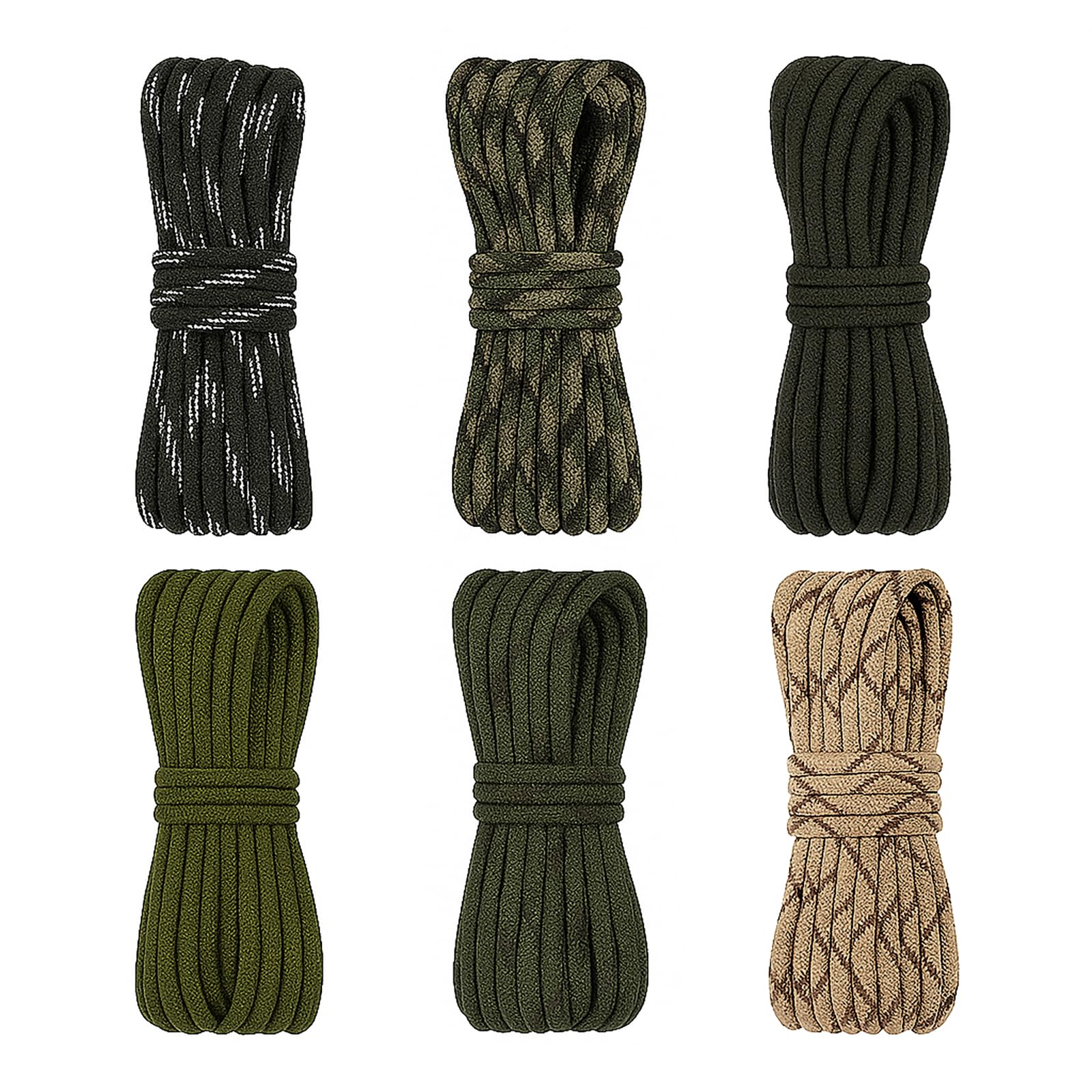 Jiujuda9 6-Pack Multicolor Nylon Paracord Cordage | 32.8ft/10m Per Roll | 7-Strand Heavy-Duty Design for Outdoor Camping, Pet Accessories & DIY Crafts | 550lb Capacity