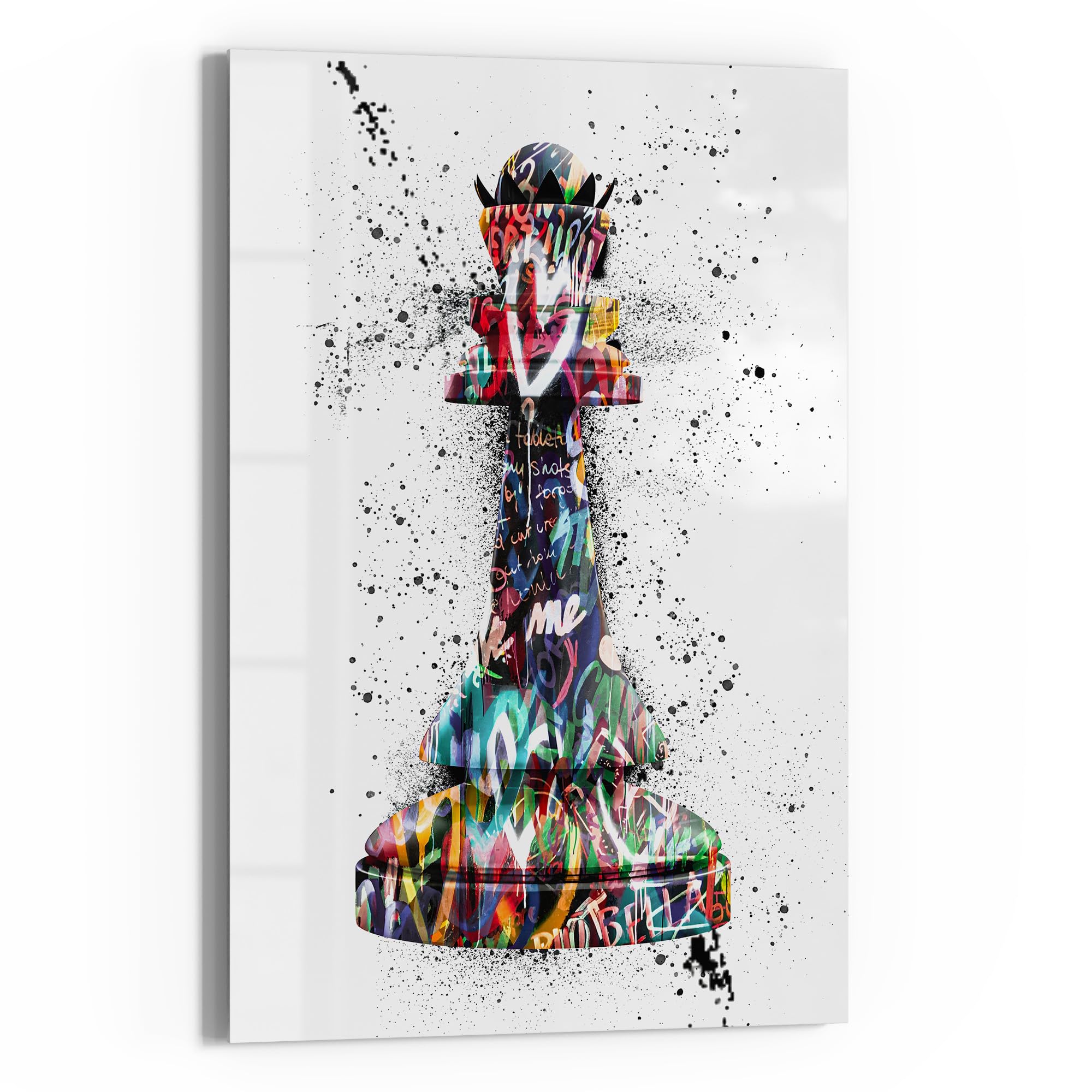 DEQOART Lavagna magnetica in vetro | 60 x 90 cm | motivo "Urbane Identitätskunst" | Lavagna magnetica con magneti, penna e panno per cucina e ufficio, lavagna magnetica e scrivibile