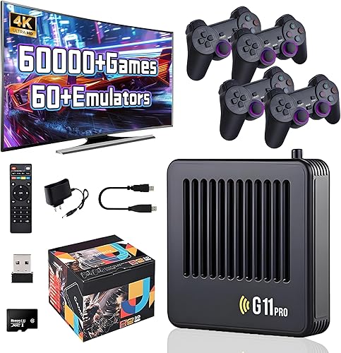 Miniatura 1 de G11 Pro Retro Gaming Console 4K, caja de videojuegos con 60000 juegos retro incorporados, más de 60 emuladores, juegos de TV retro Plug and Play con