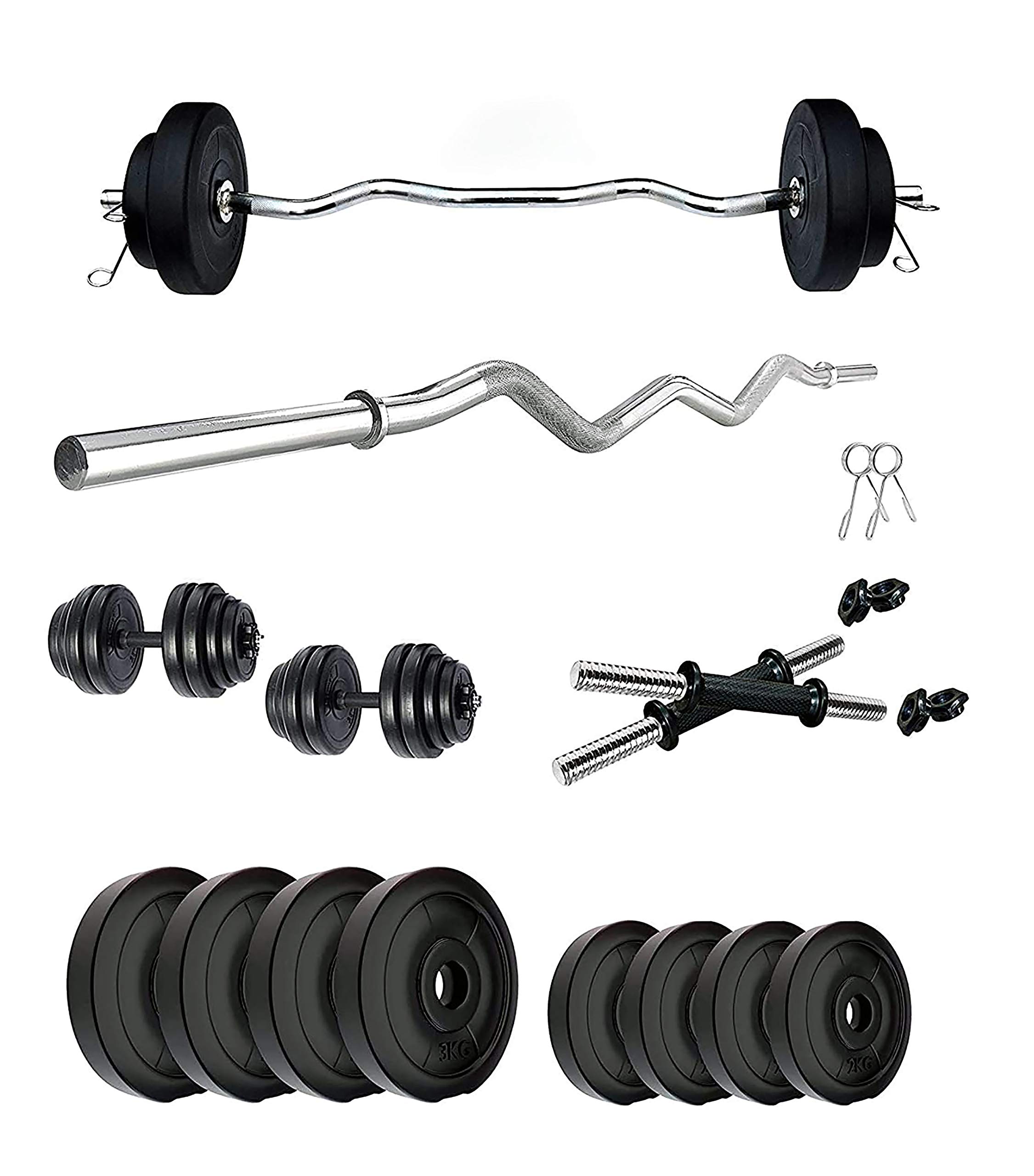 OCEL Home Gym Set PVC 18KG 5X2 2X4 1PC 3Ft Curl & 1 Pair Dummbell Rod (B08QN68RMV) Amazon Price History, Amazon Price Tracker