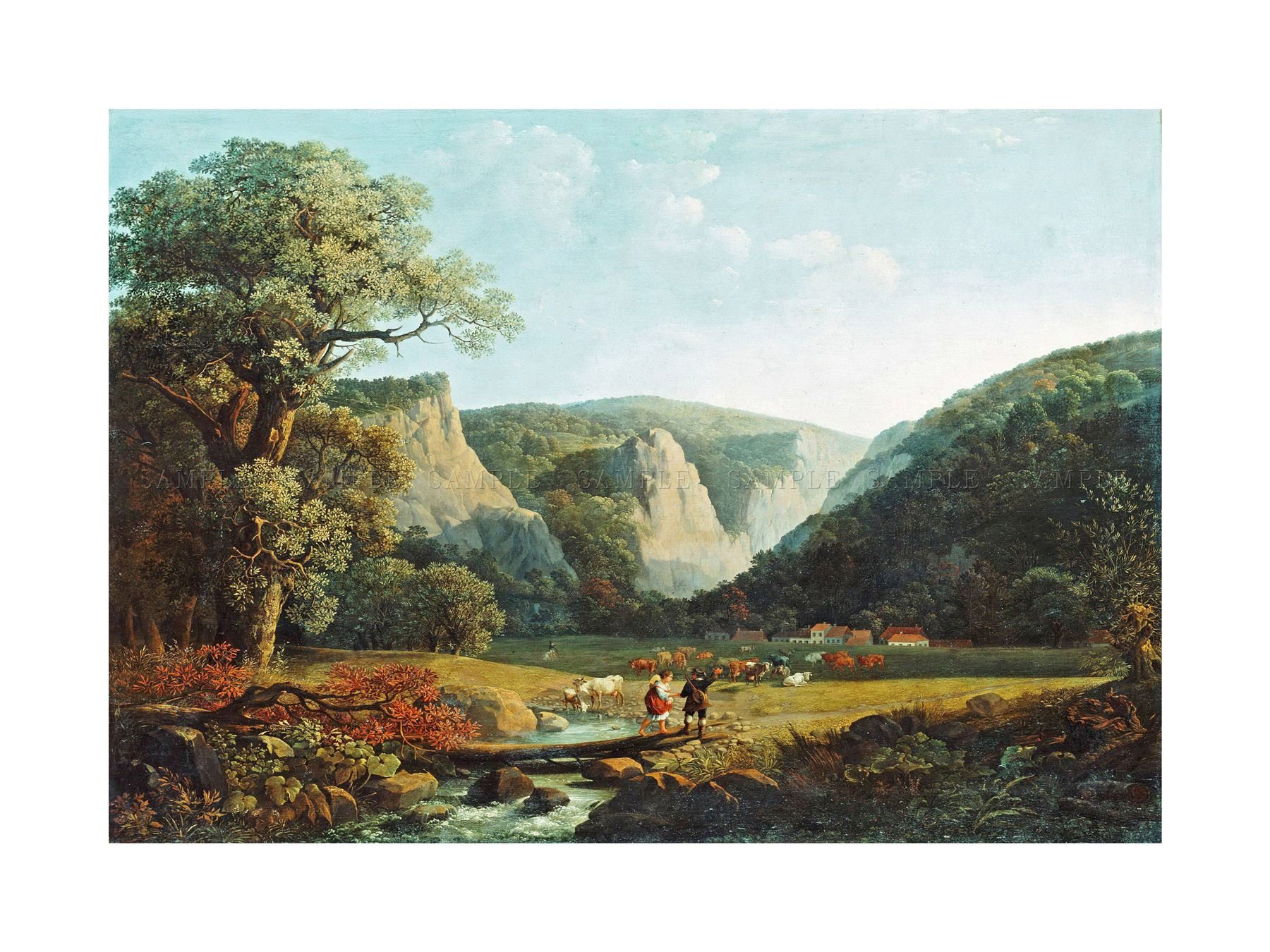 Wee Blue Coo Painting Landscape Genelli Harz Mountain Scenery Wall Art Print