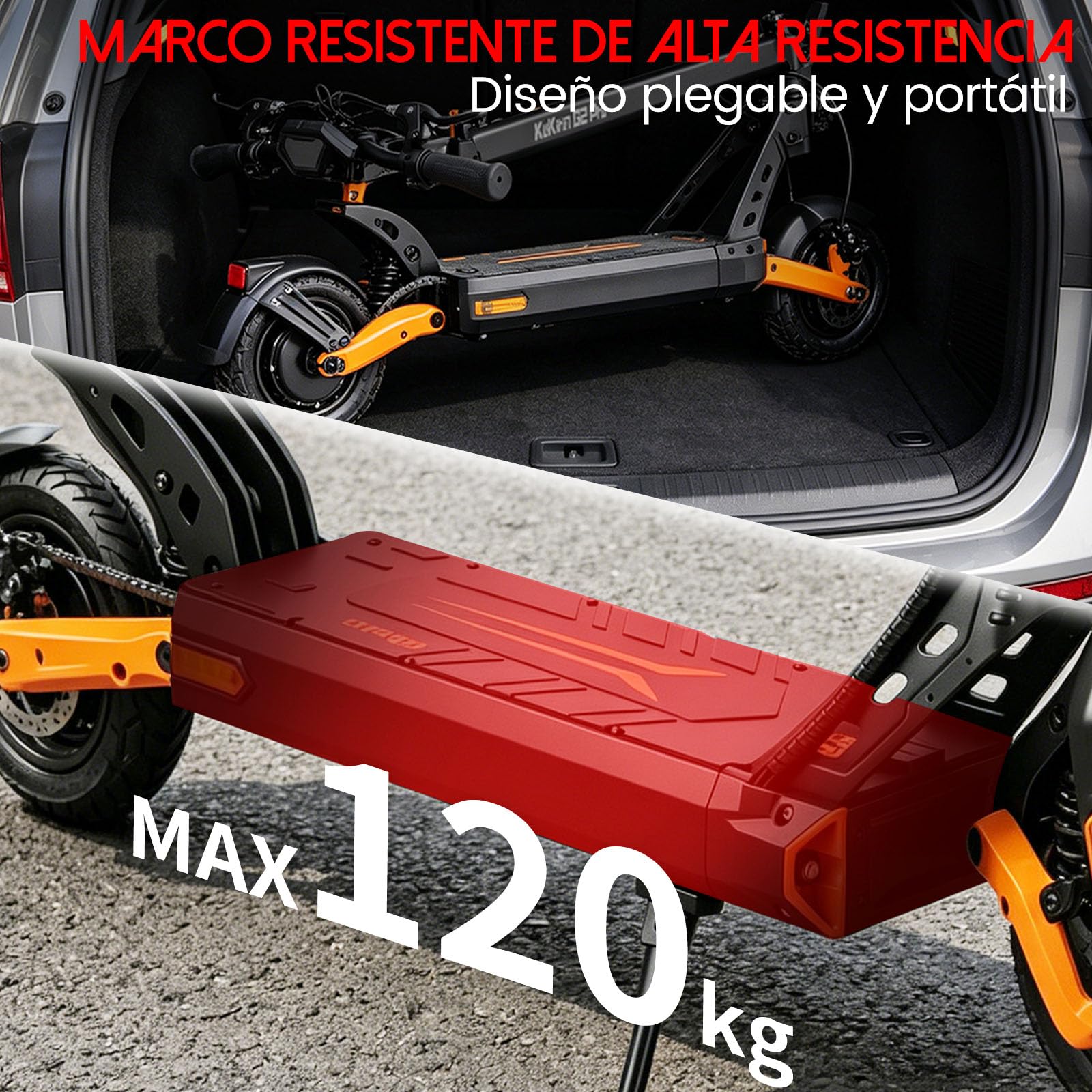 Patinete Eléctrico Adultos Homologado DGT 68km Autonomía Patin Electrico | Patinete eléctrico todoterreno Batería 48V 15.6Ah, Doble Freno, 9" Tubeless ,Sistema de Doble suspensión IP54,Carga 120KG