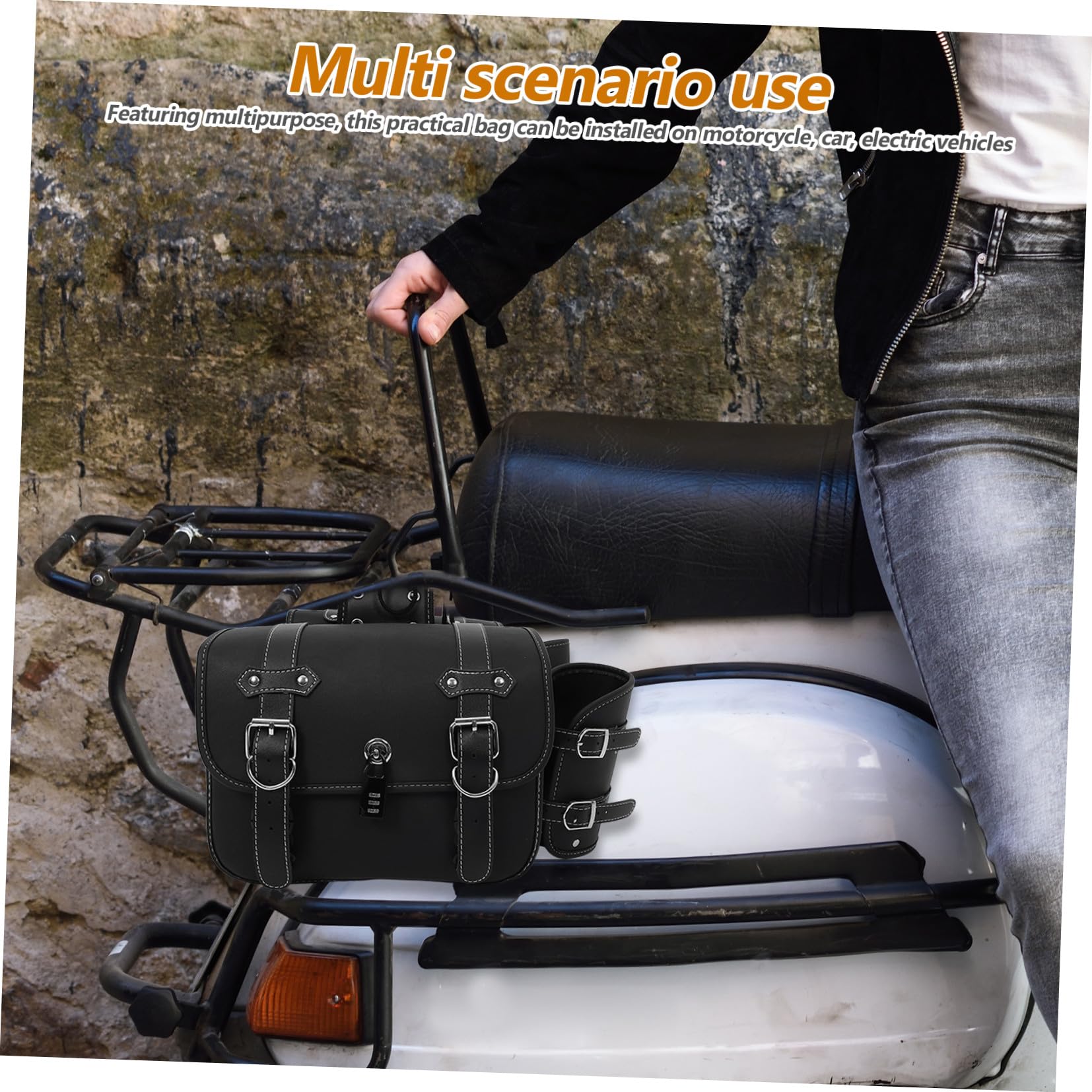 VALICLUD Czarnych Skórzanych Sakw Bocznych Motocykl i Trwały Worek Boczny Do Przechowywania Narzędzi Pokrowiec Akcesoria Do Motocykli i Pojazdów Elektrycznych