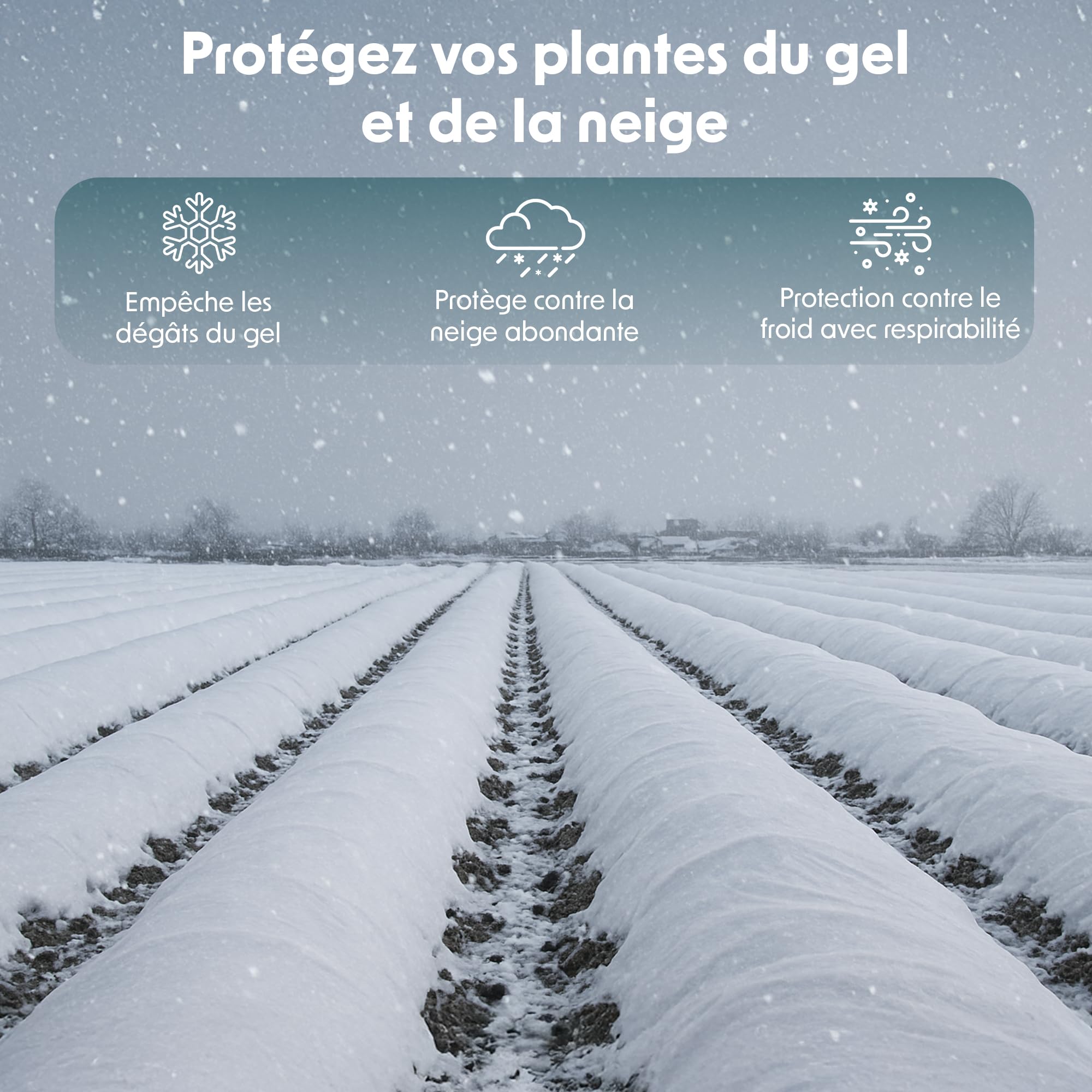 GARDENIX Toison Non-tissée d'hiver Protection Plantes 17 g/m² 3,2 x 10 m