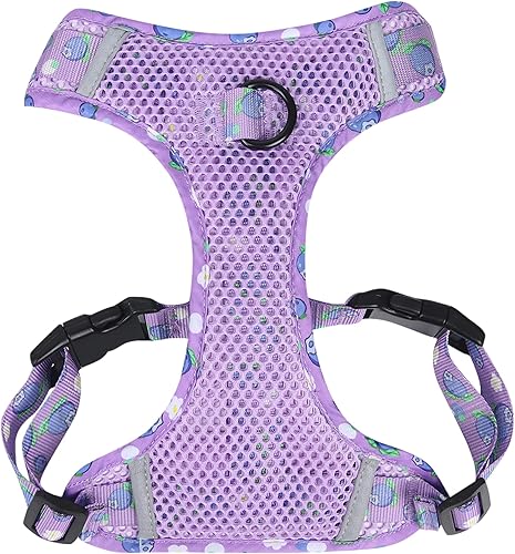 DYAprWu No Pull Dog Harness Adjustable Reflective Harness No Choke Escape Proof Harness Step in Harness for Small Medium Large Dogs Cats (Purple