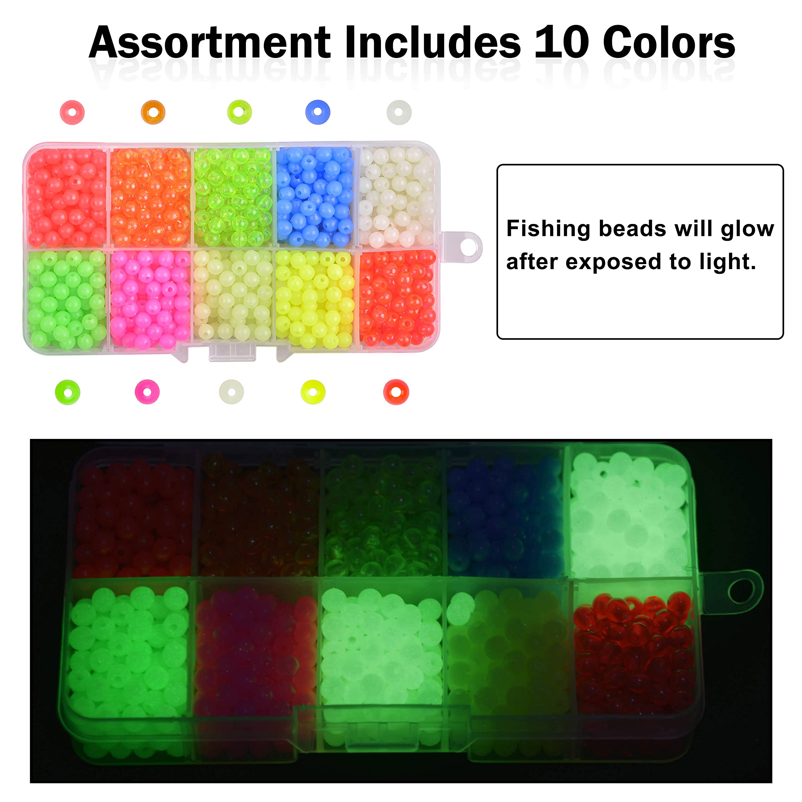 1000pcs Luminous Glow Fishing Beads – Fluorescent Tackle Beads For Night Fishing, Lake & Sea Fishing - View #5