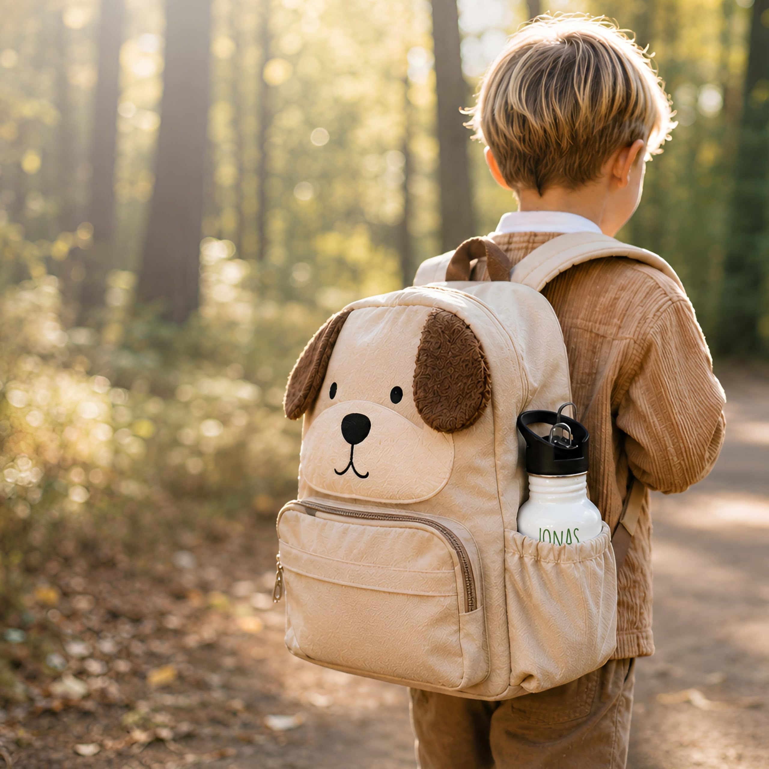 Kidsmood - Gourde personnalisée pour enfants en acier inoxydable de 500 ml avec paille intégrée, anti-fuite, passe au lave-vaisselle et parfaite pour l'école et la maternelle