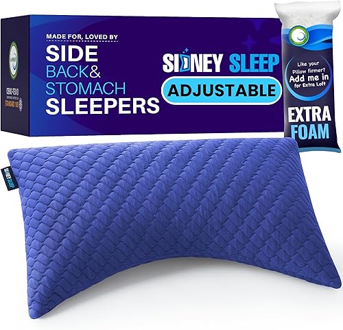 Miniatura 23 de Sidney Sleep Almohada de relleno de contorno curvo ajustable, tamaño Queen, para personas que duermen de lado y espalda, soporte cómodo para cuello