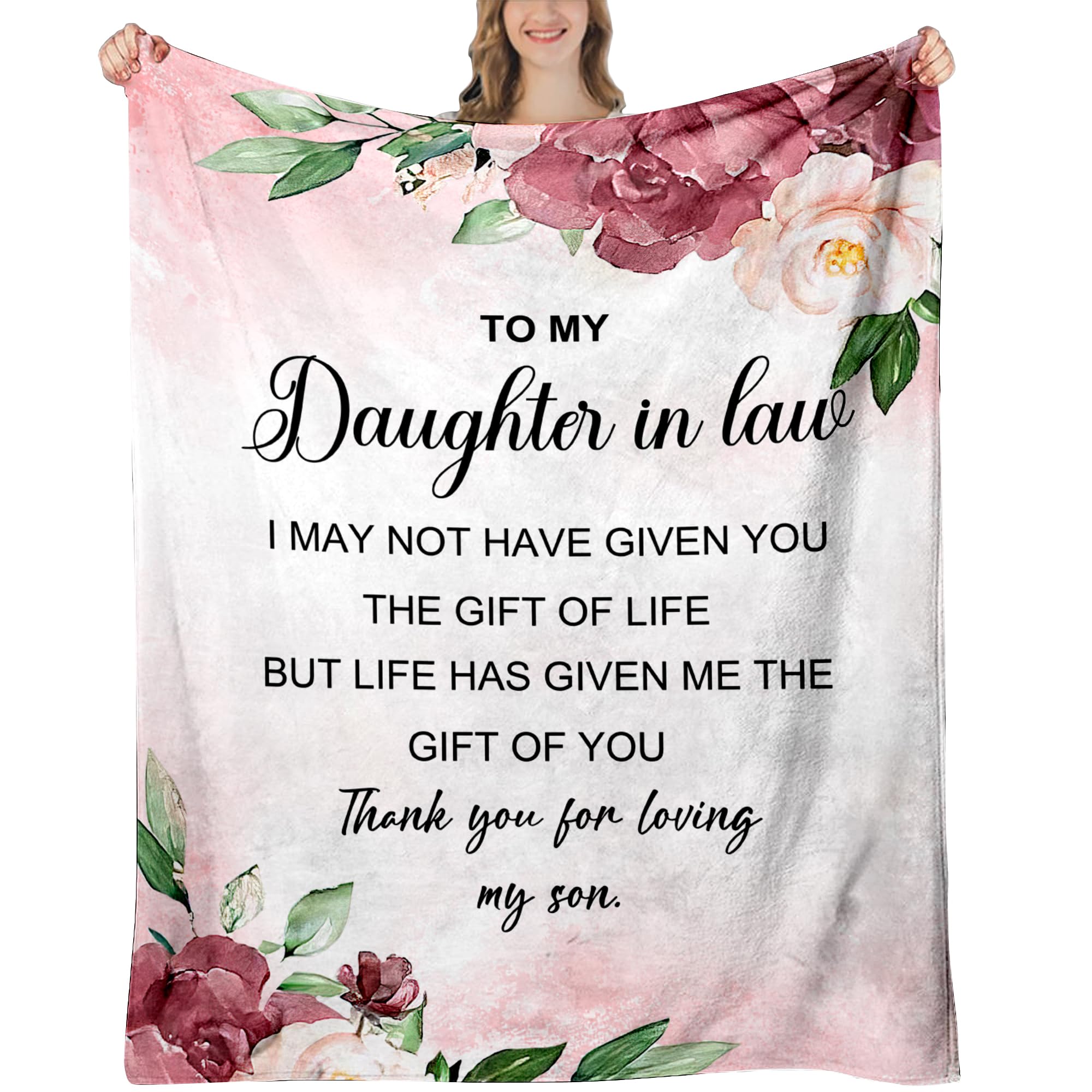 UHANKRU Daughter in Law Gifts for Christmas, Daughter in Law Gifts for Birthday, Christmas, Daughters in-Law Blanket, 60"x50"