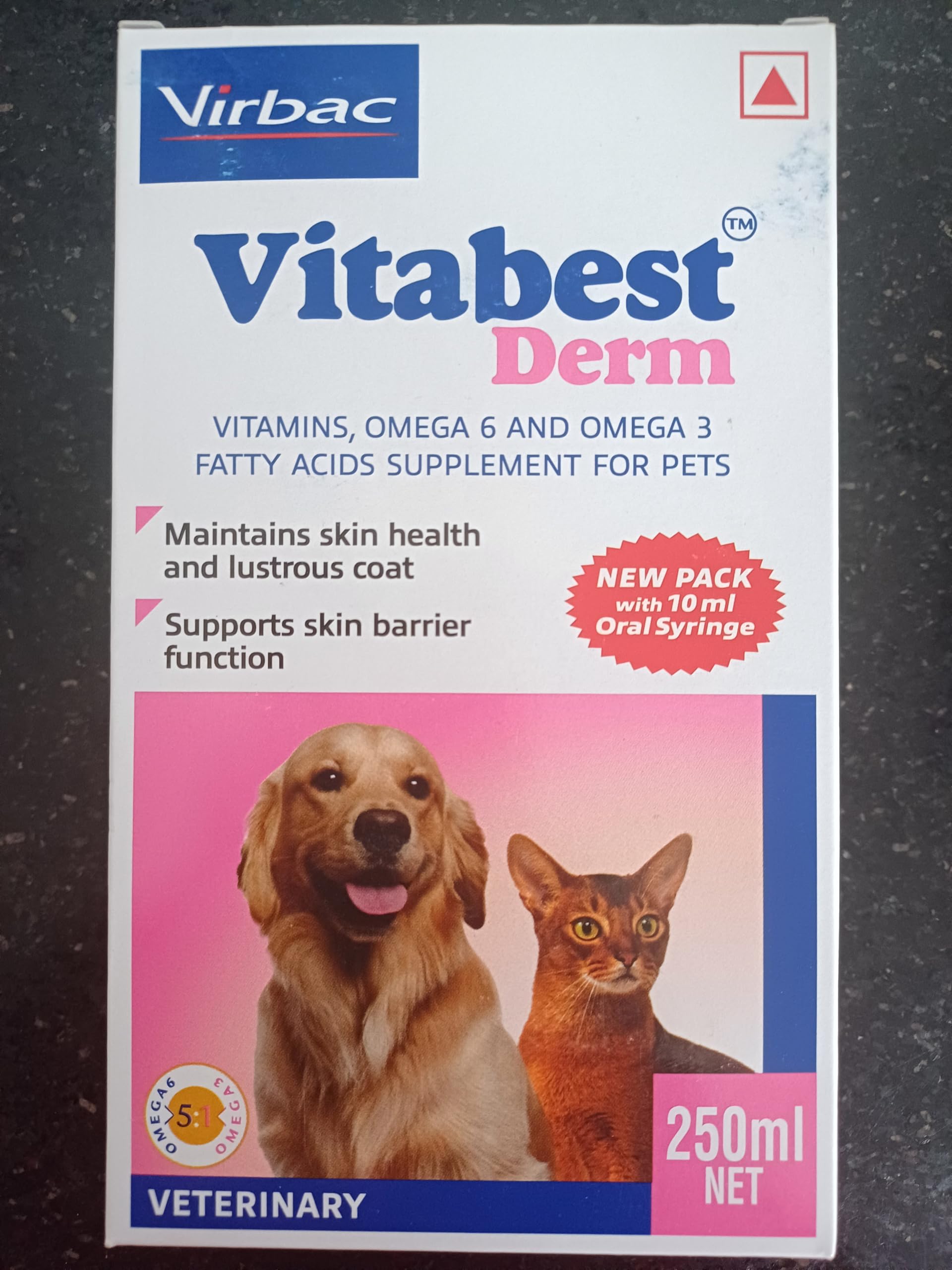 Vitabest Derm Nutritional Supplement for Pets Maintains Skil Health & Lustrous Coat for Dogs & Cats