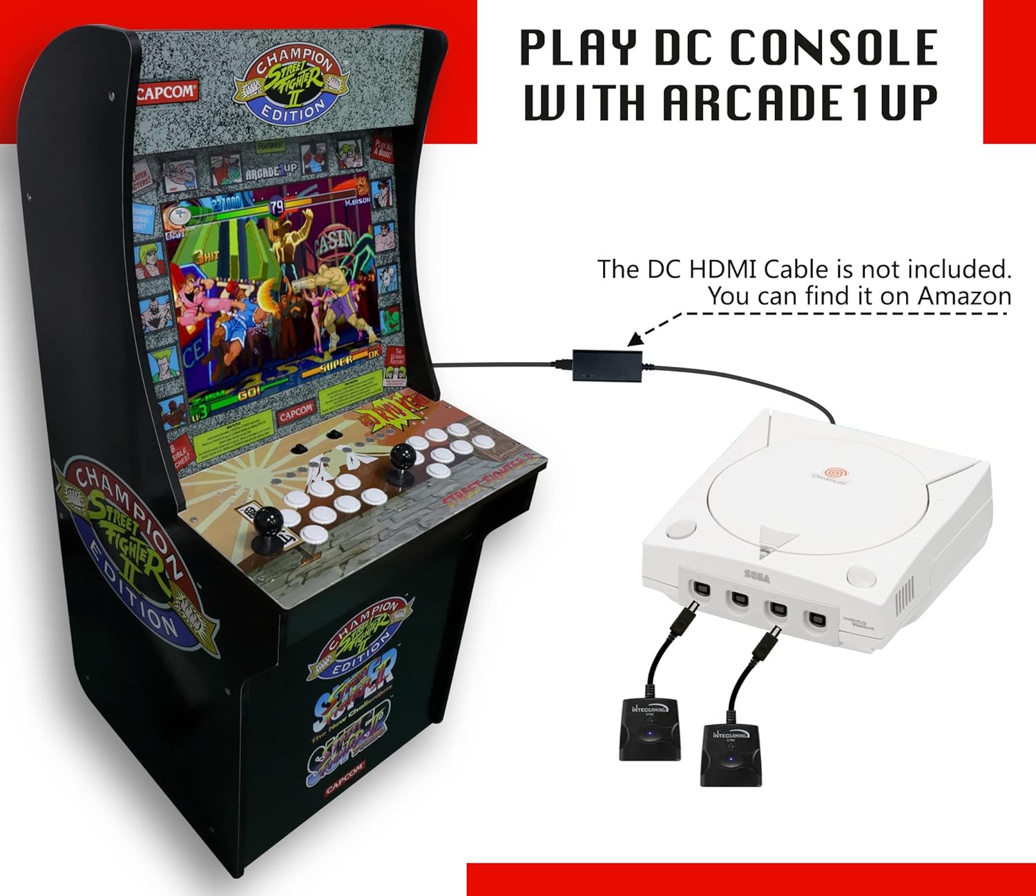 DC Fighting Stick for Arcade1Up Cabinet, Play SEGA Dreamcast Console on The Cabinet, Joysticks Specially Designed for Arcade1Up : Video Games