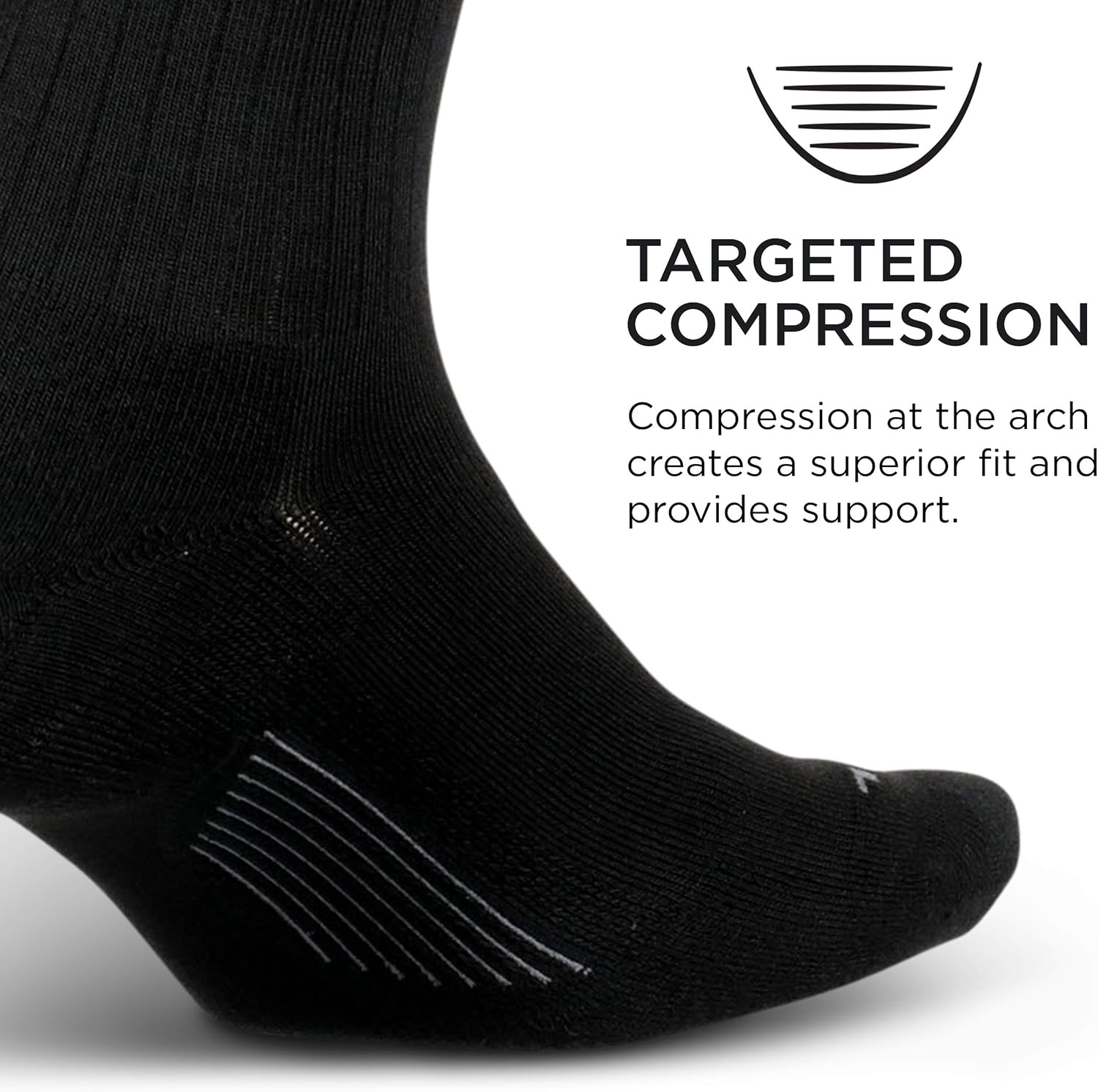 Feetures Everyday Max Cushion Crew Sock for Men - Moisture-Wicking Socks - Black, XL (1 Pair) - Image 2