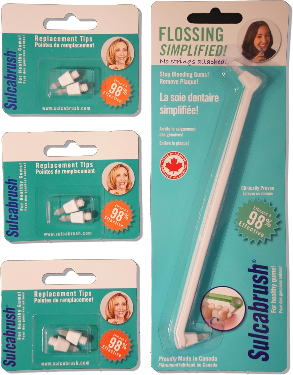 1 Sulcabrush Handle and 3 Replacement Tip Packs Bundle Amazon.ca
