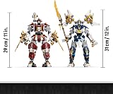 LEGO Ninjago Les Robots Titan Jumeaux - Jouet Ninja avec 2 Figurines & 3 Minifigurines Dont Kai & NYA - Décoration de Chambre d'enfant - Cadeau d'anniversaire pour Garçon Ado ou Fan dès 12 Ans 71870 - 9