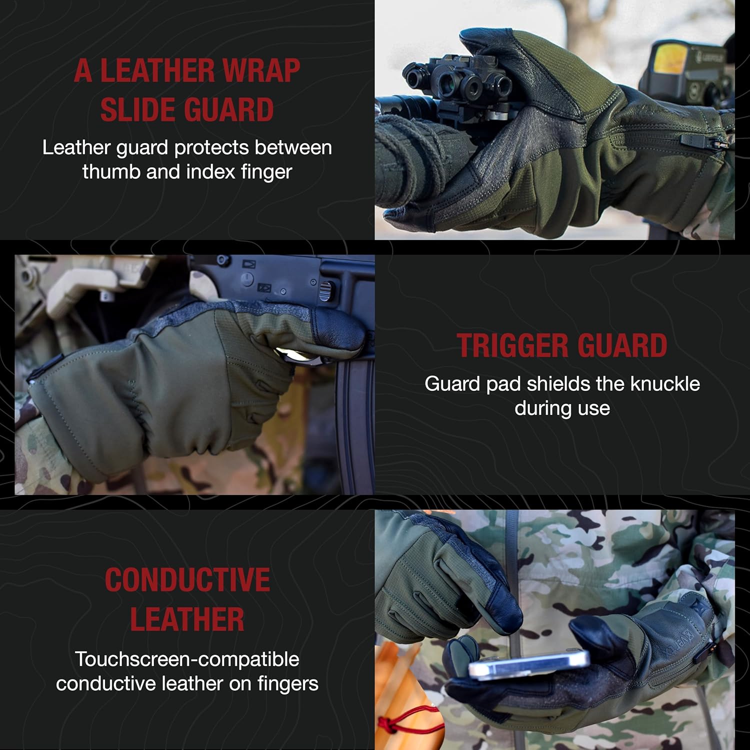 Vertx Crisp Action Mens Tactical Gloves, Water Resistant Breathable Gloves for Hunting Survival Outdoor Gear